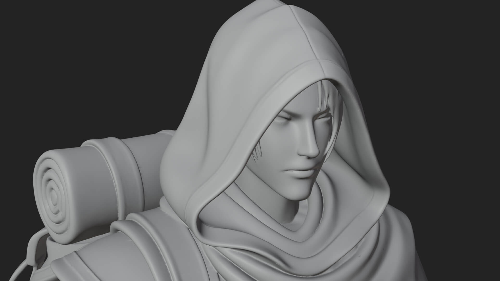 Hooded Ranger Statue Design 14 3D Print Model 3D Model