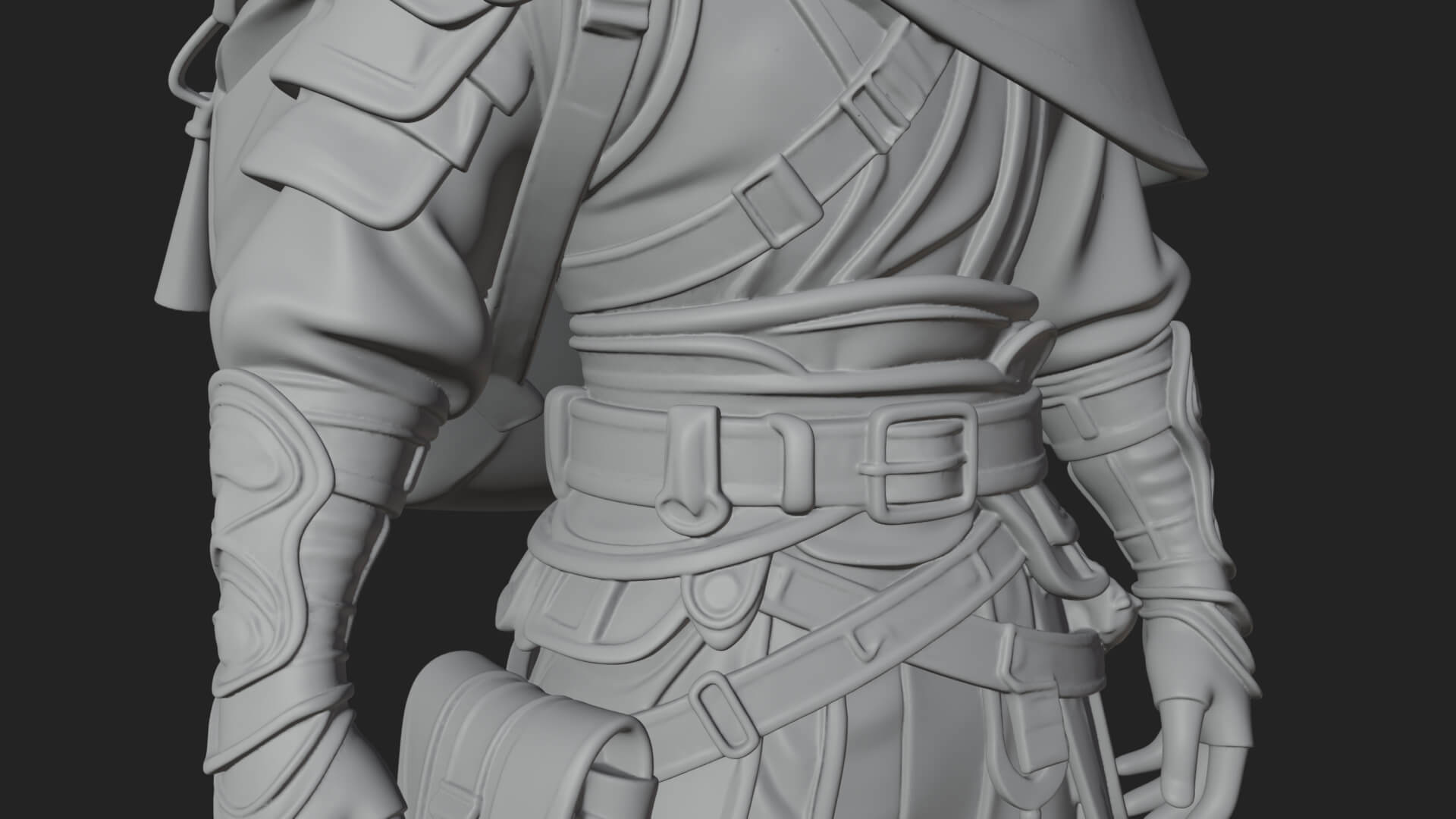 Hooded Ranger Statue Design 14 3D Print Model 3D Model