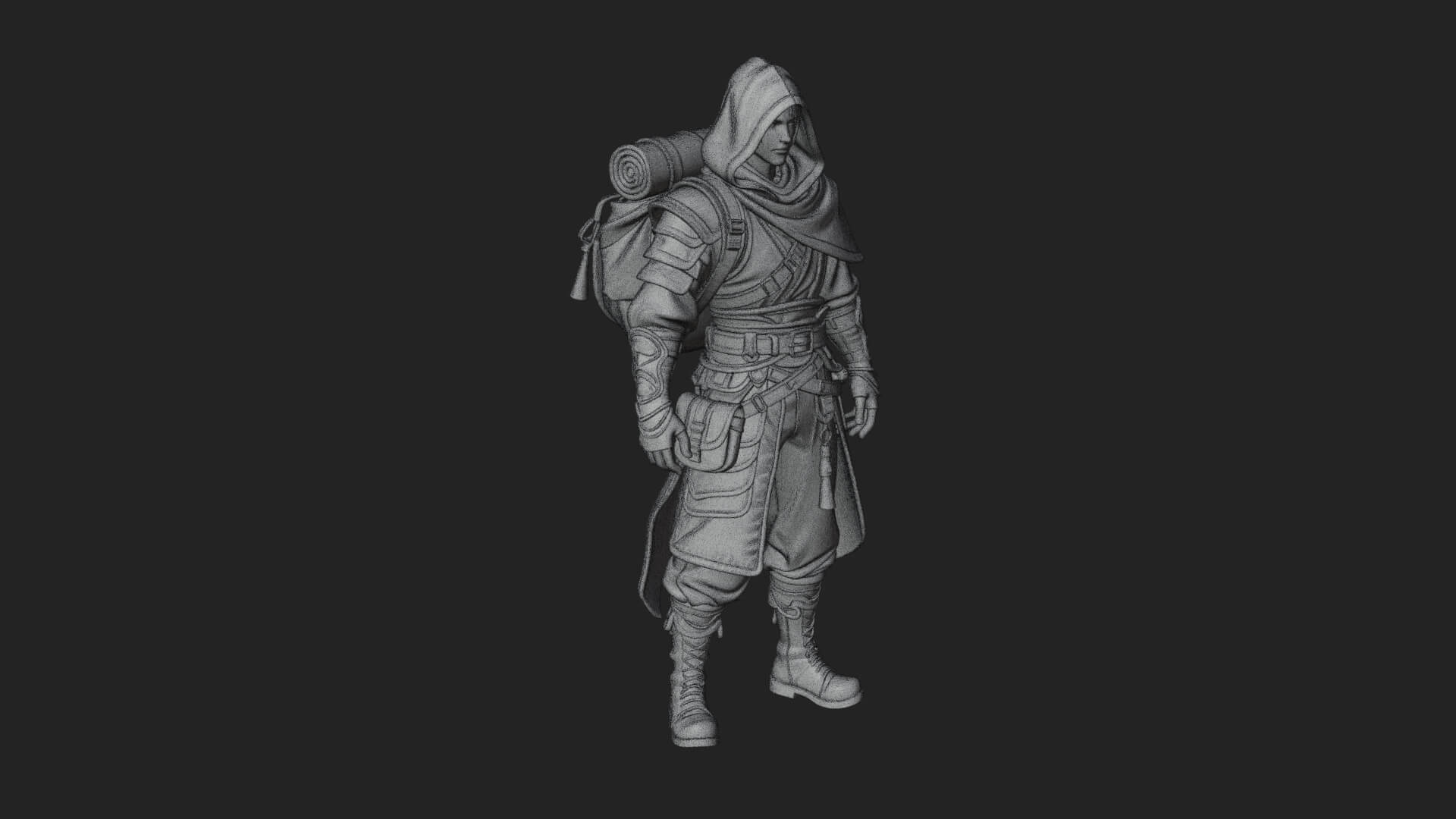 Hooded Ranger Statue Design 14 3D Print Model 3D Model