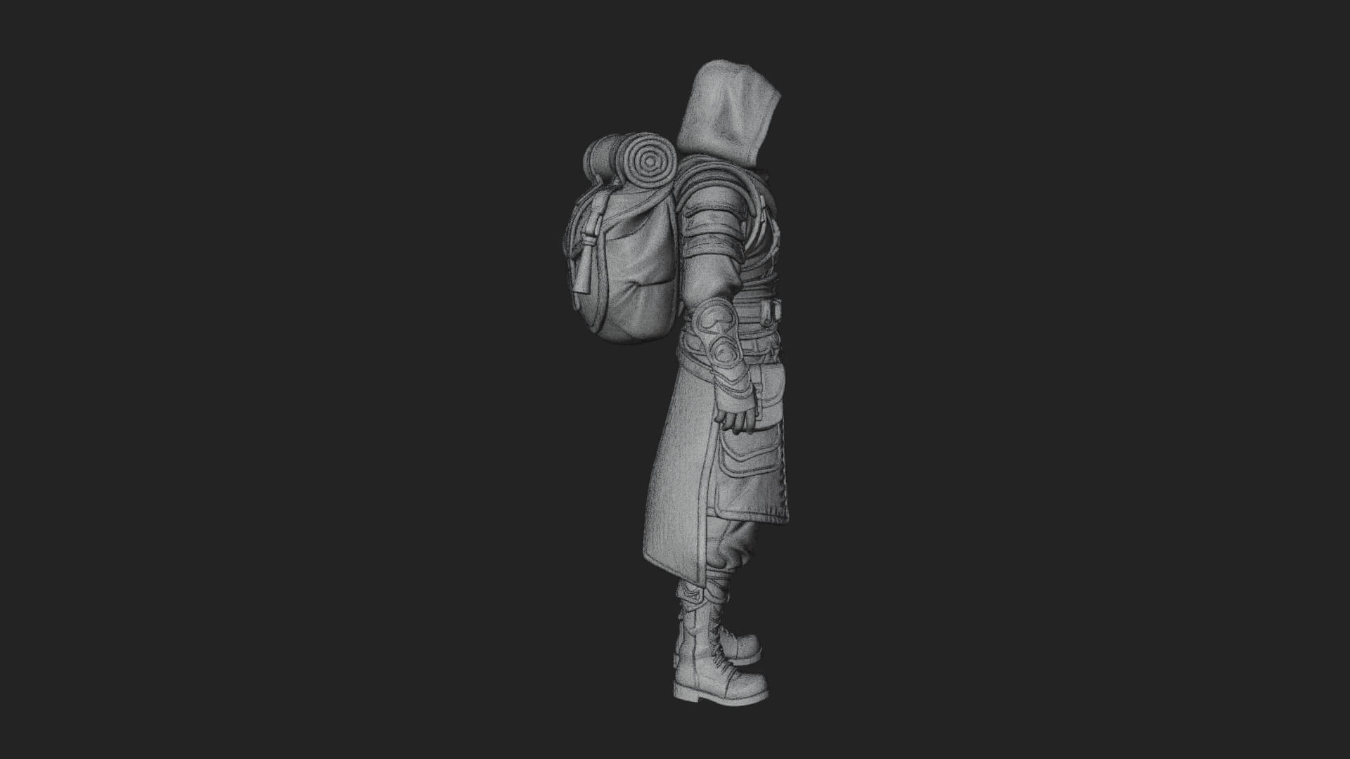 Hooded Ranger Statue Design 14 3D Print Model 3D Model