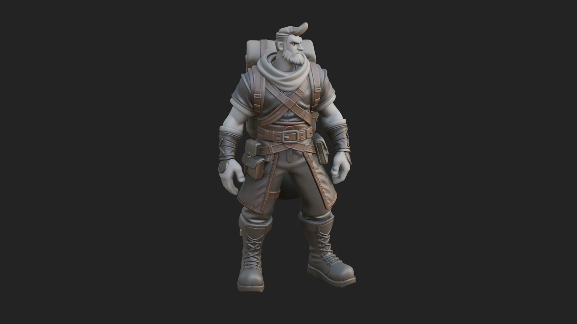 Hooded Ranger Statue Design 15 3D Print Model 3D Model