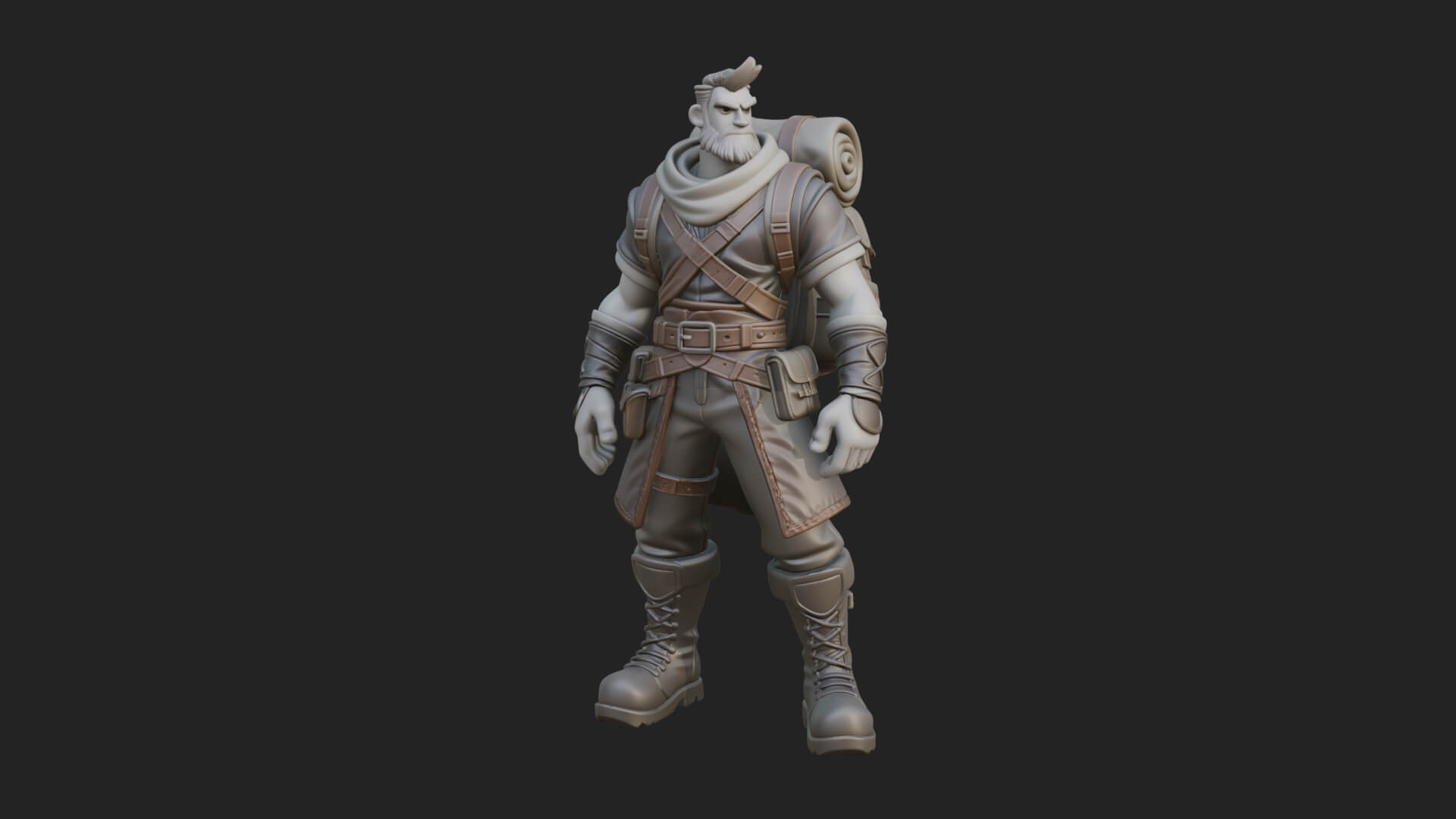 Hooded Ranger Statue Design 15 3D Print Model 3D Model