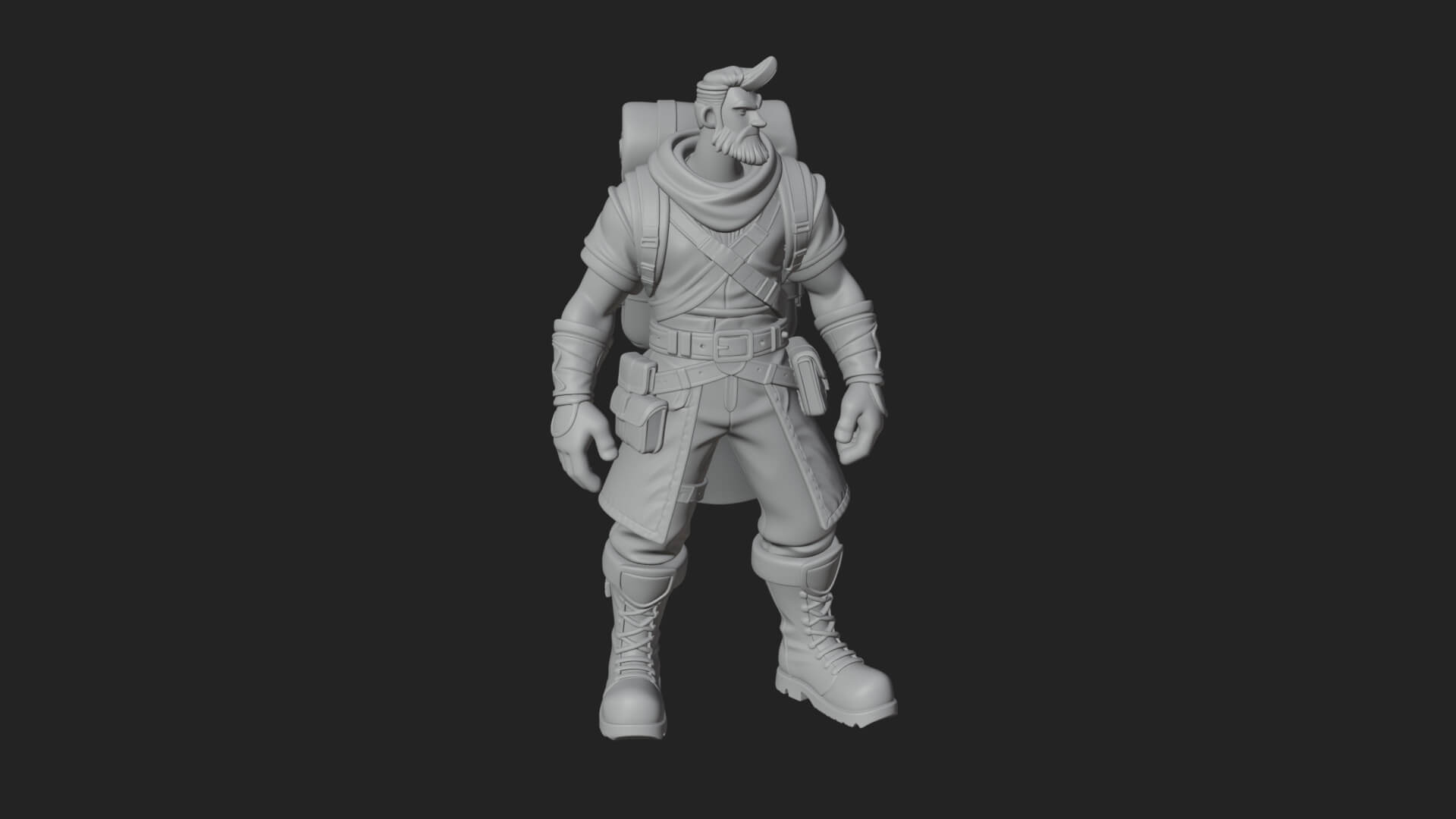 Hooded Ranger Statue Design 15 3D Print Model 3D Model