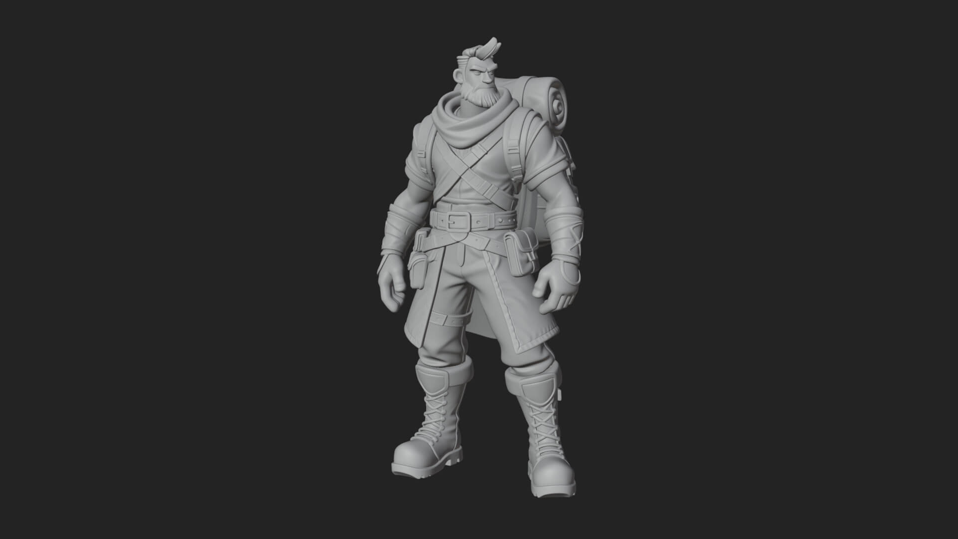 Hooded Ranger Statue Design 15 3D Print Model 3D Model