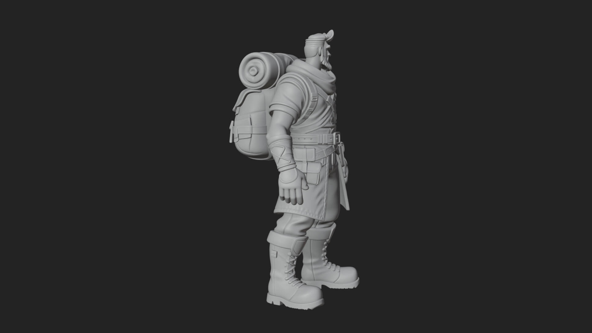 Hooded Ranger Statue Design 15 3D Print Model 3D Model