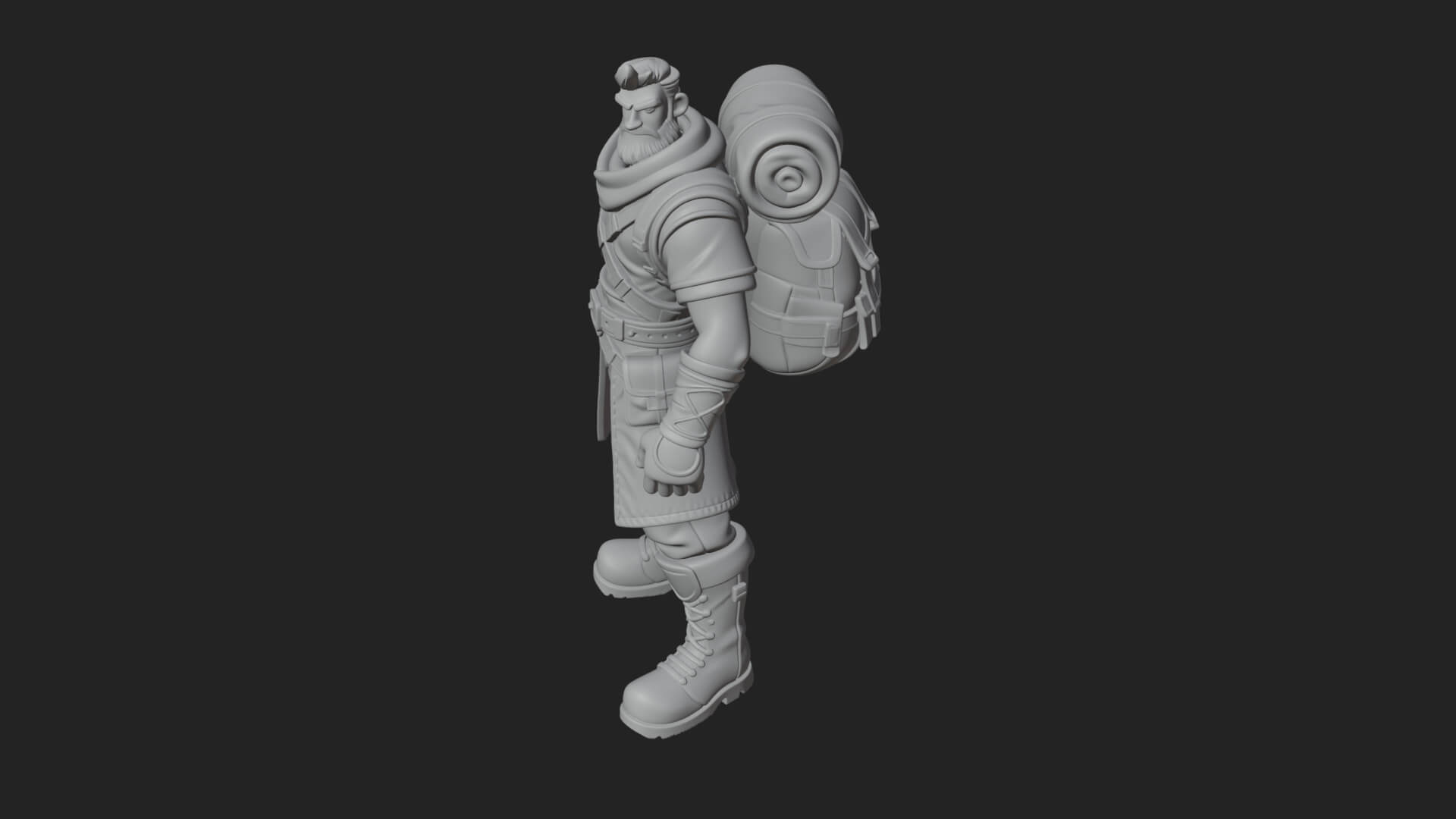 Hooded Ranger Statue Design 15 3D Print Model 3D Model