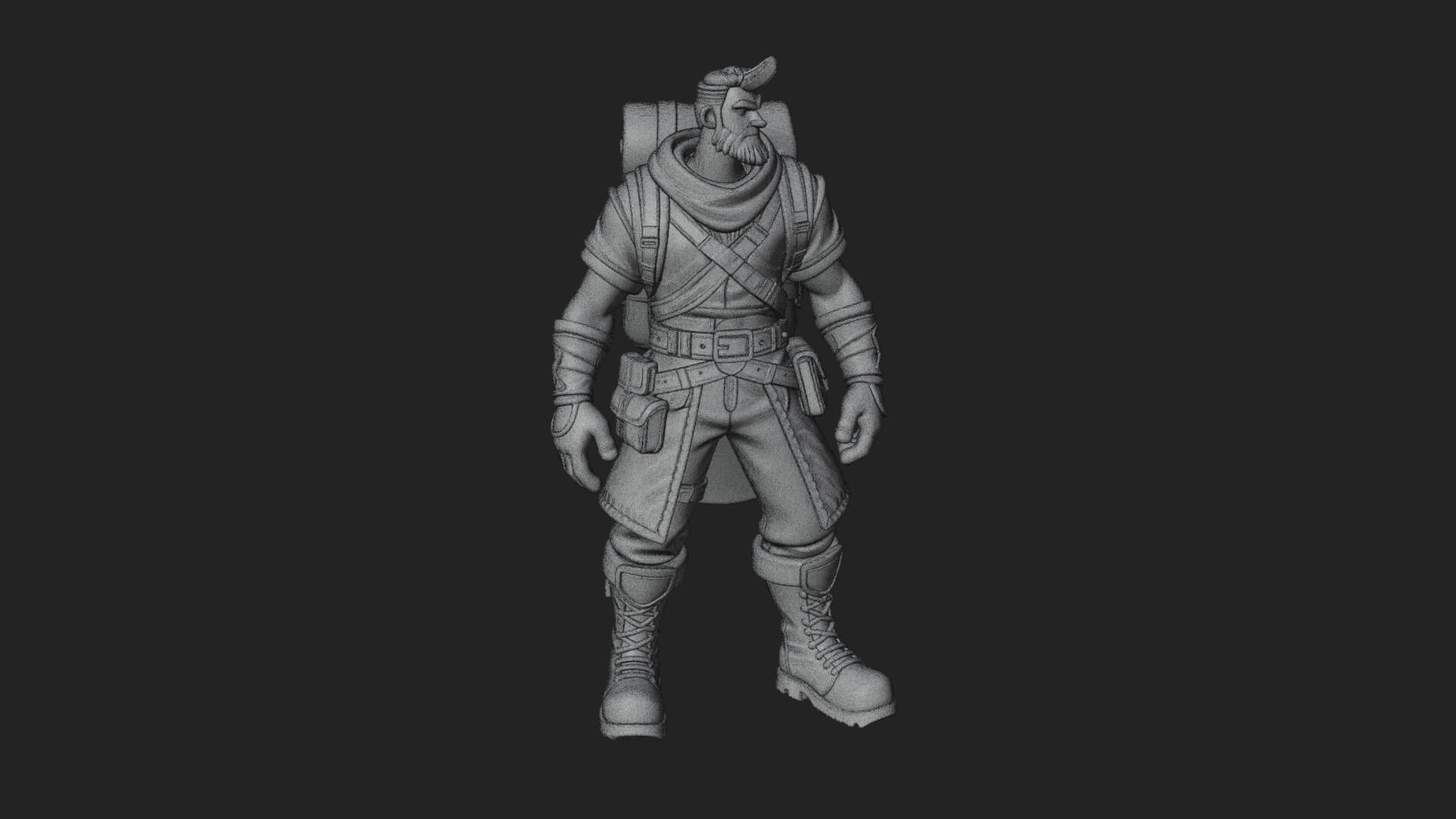 Hooded Ranger Statue Design 15 3D Print Model 3D Model