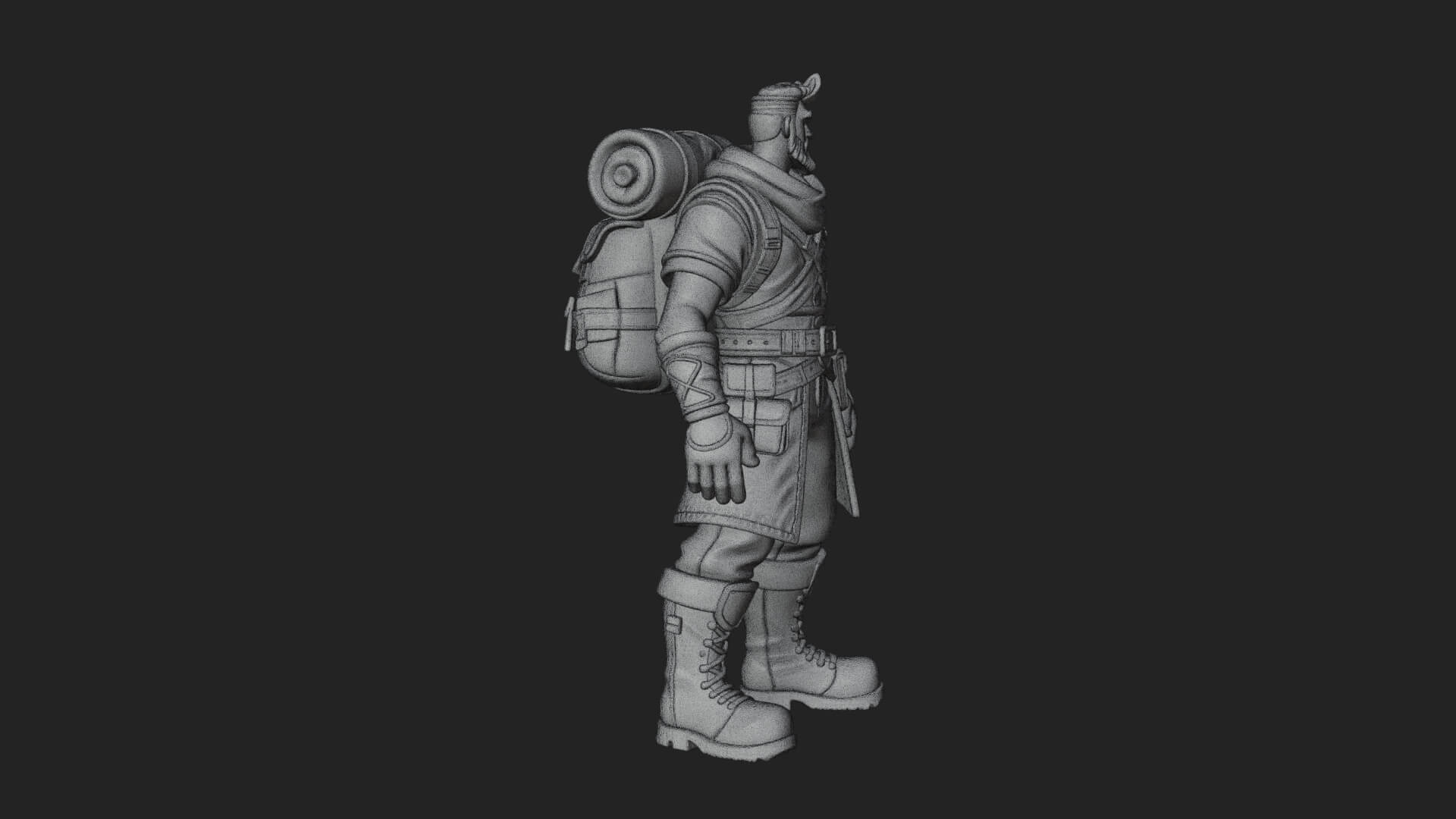 Hooded Ranger Statue Design 15 3D Print Model 3D Model