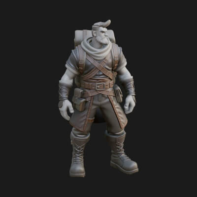 Hooded Ranger Statue Design 15 3D Print Model