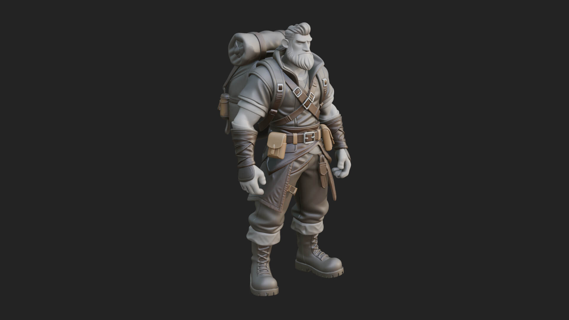 Hooded Ranger Statue Design 16 3D Print Model 3D Model