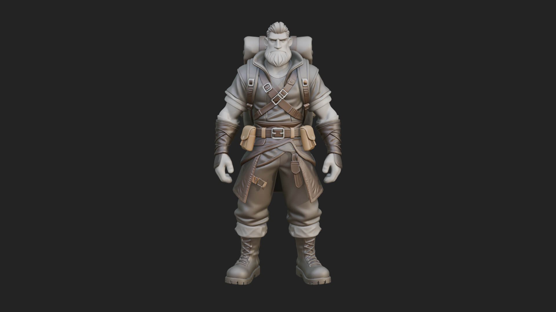 Hooded Ranger Statue Design 16 3D Print Model 3D Model