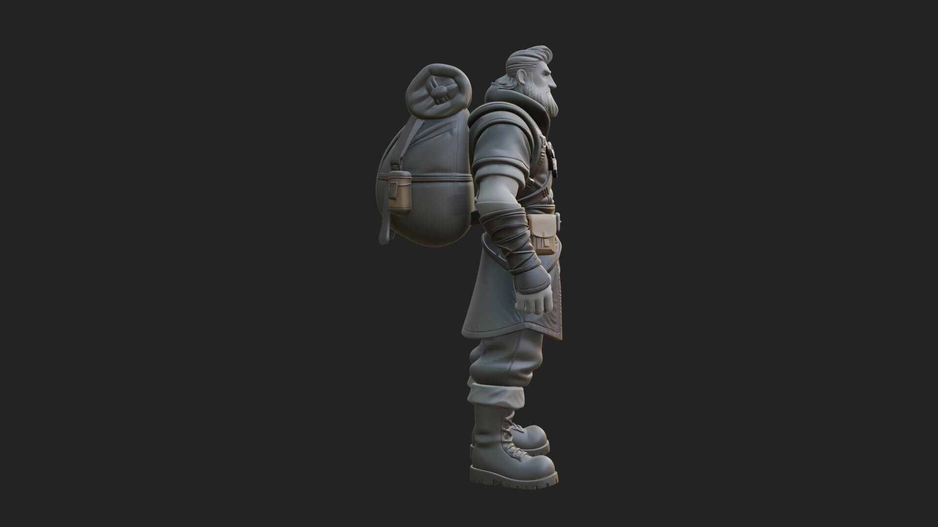 Hooded Ranger Statue Design 16 3D Print Model 3D Model
