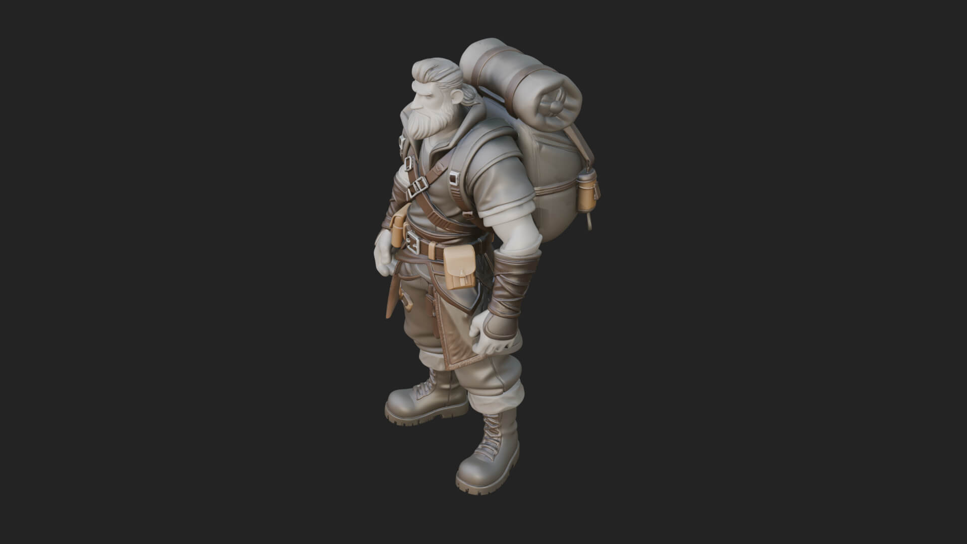 Hooded Ranger Statue Design 16 3D Print Model 3D Model