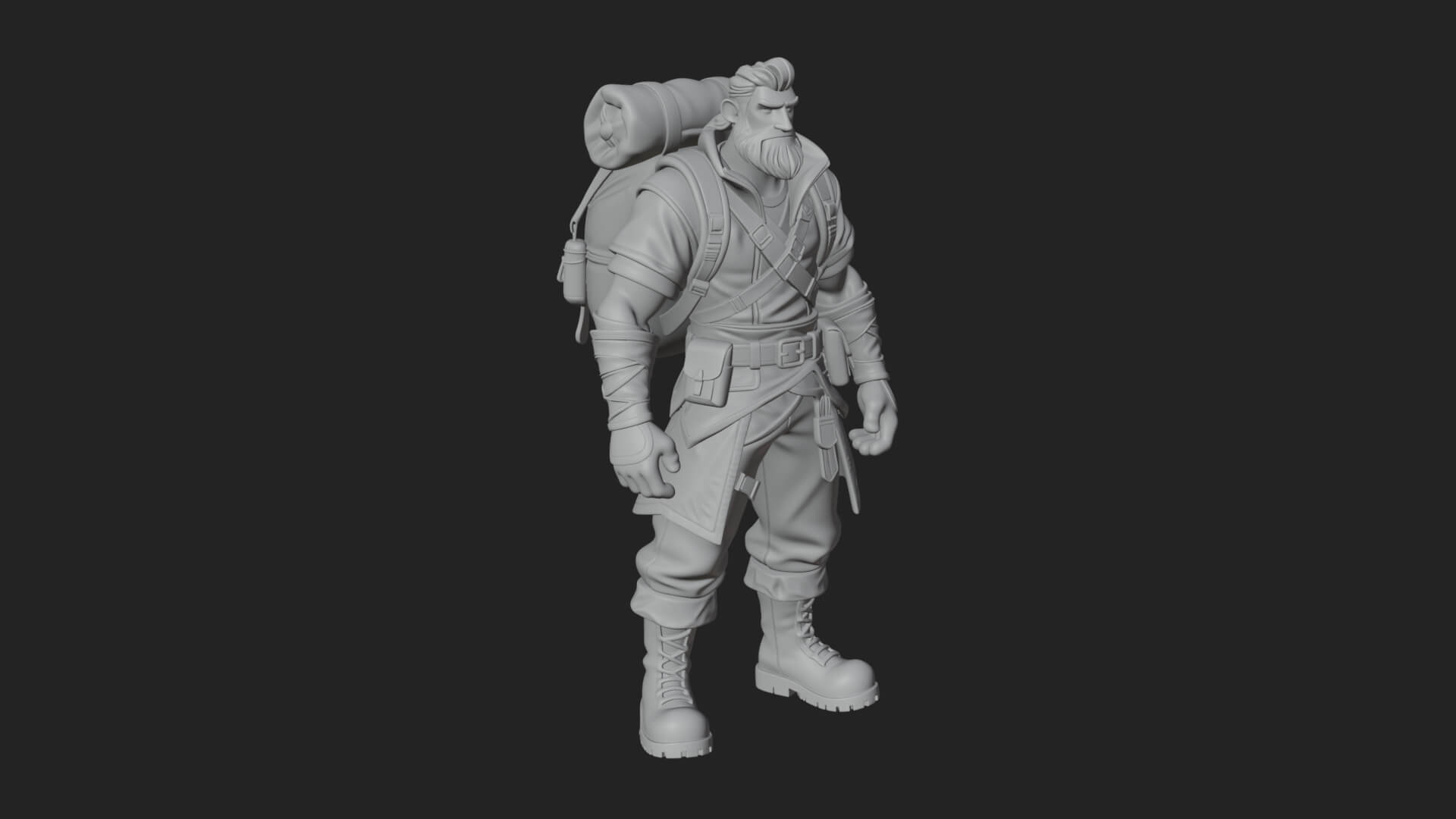 Hooded Ranger Statue Design 16 3D Print Model 3D Model