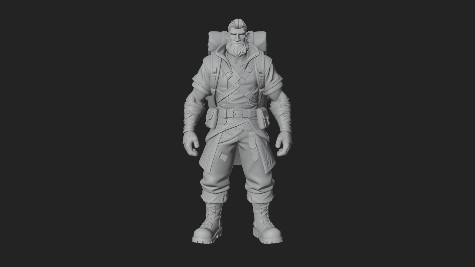 Hooded Ranger Statue Design 16 3D Print Model 3D Model