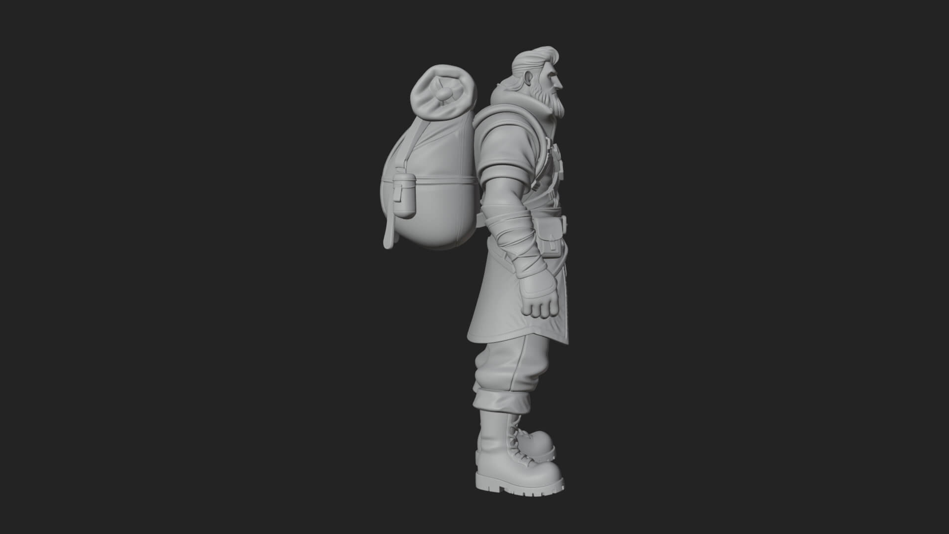 Hooded Ranger Statue Design 16 3D Print Model 3D Model