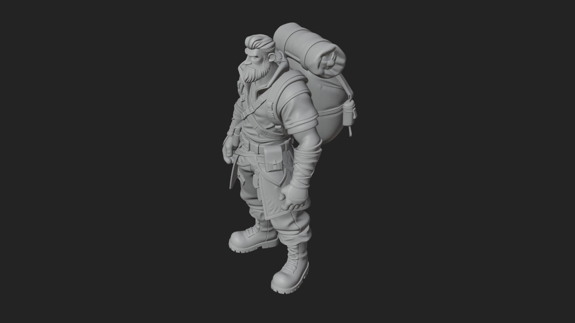 Hooded Ranger Statue Design 16 3D Print Model 3D Model