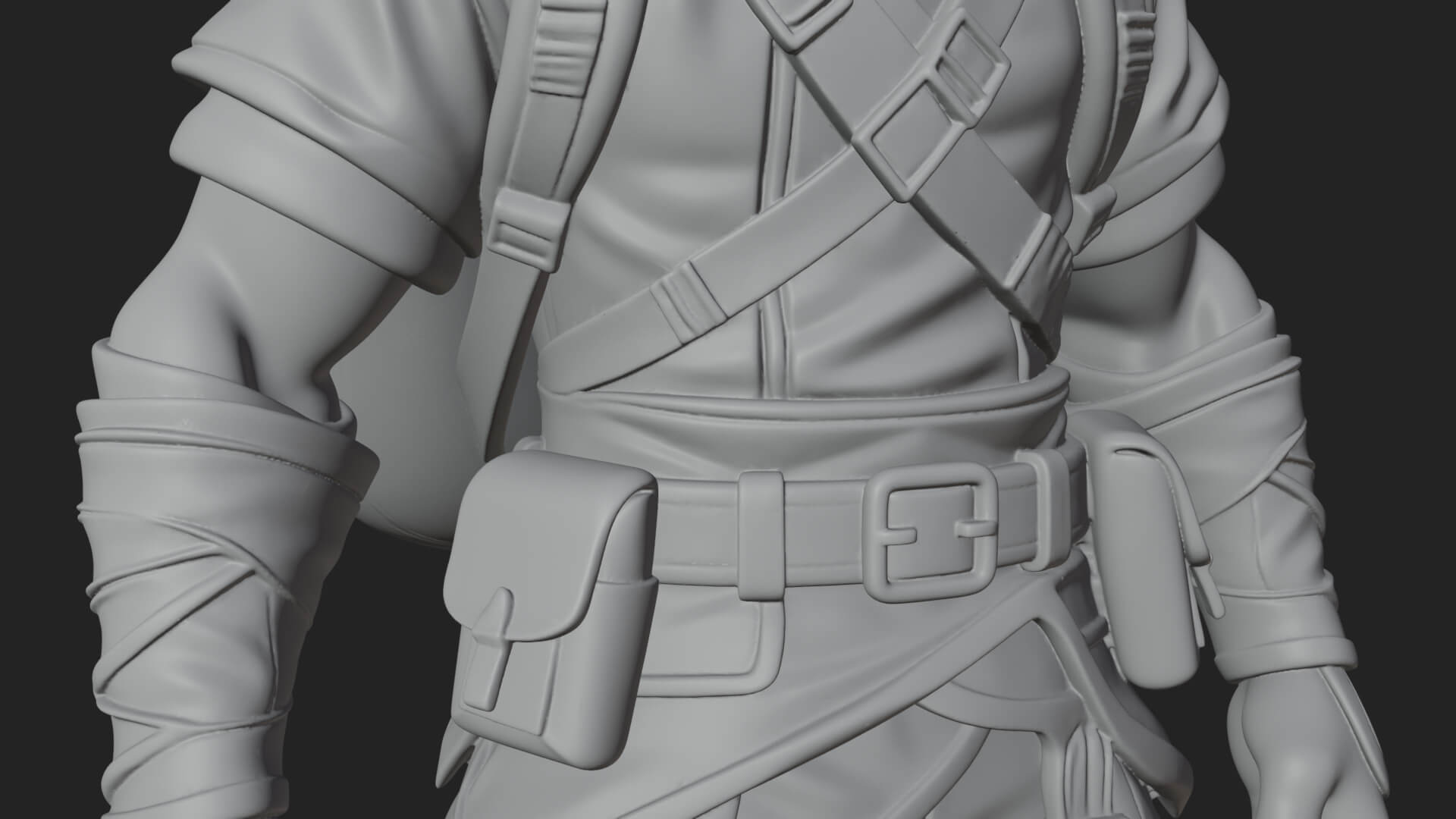 Hooded Ranger Statue Design 16 3D Print Model 3D Model