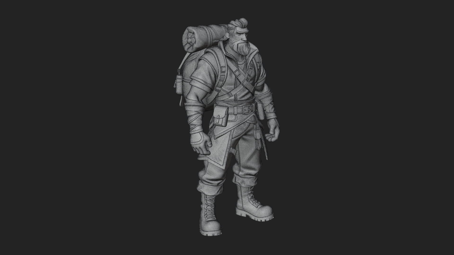 Hooded Ranger Statue Design 16 3D Print Model 3D Model