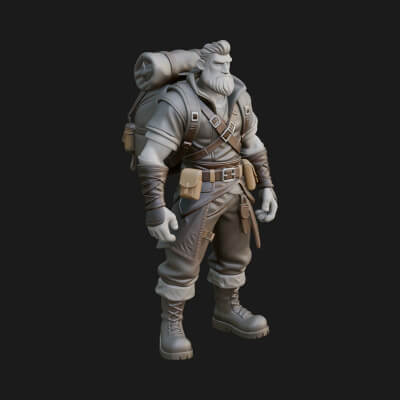 Hooded Ranger Statue Design 16 3D Print Model