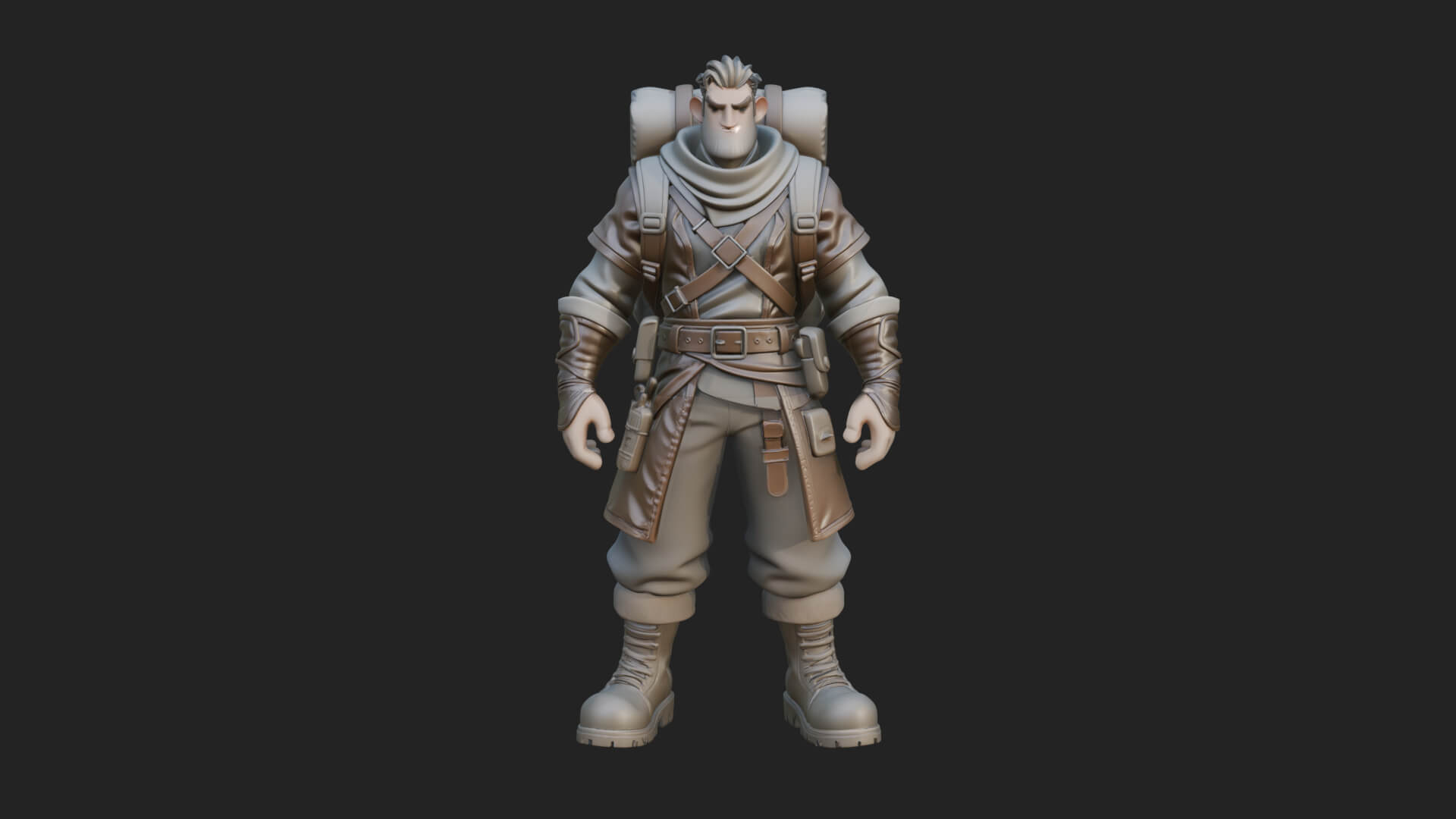 Hooded Ranger Statue Design 17 3D Print Model 3D Model