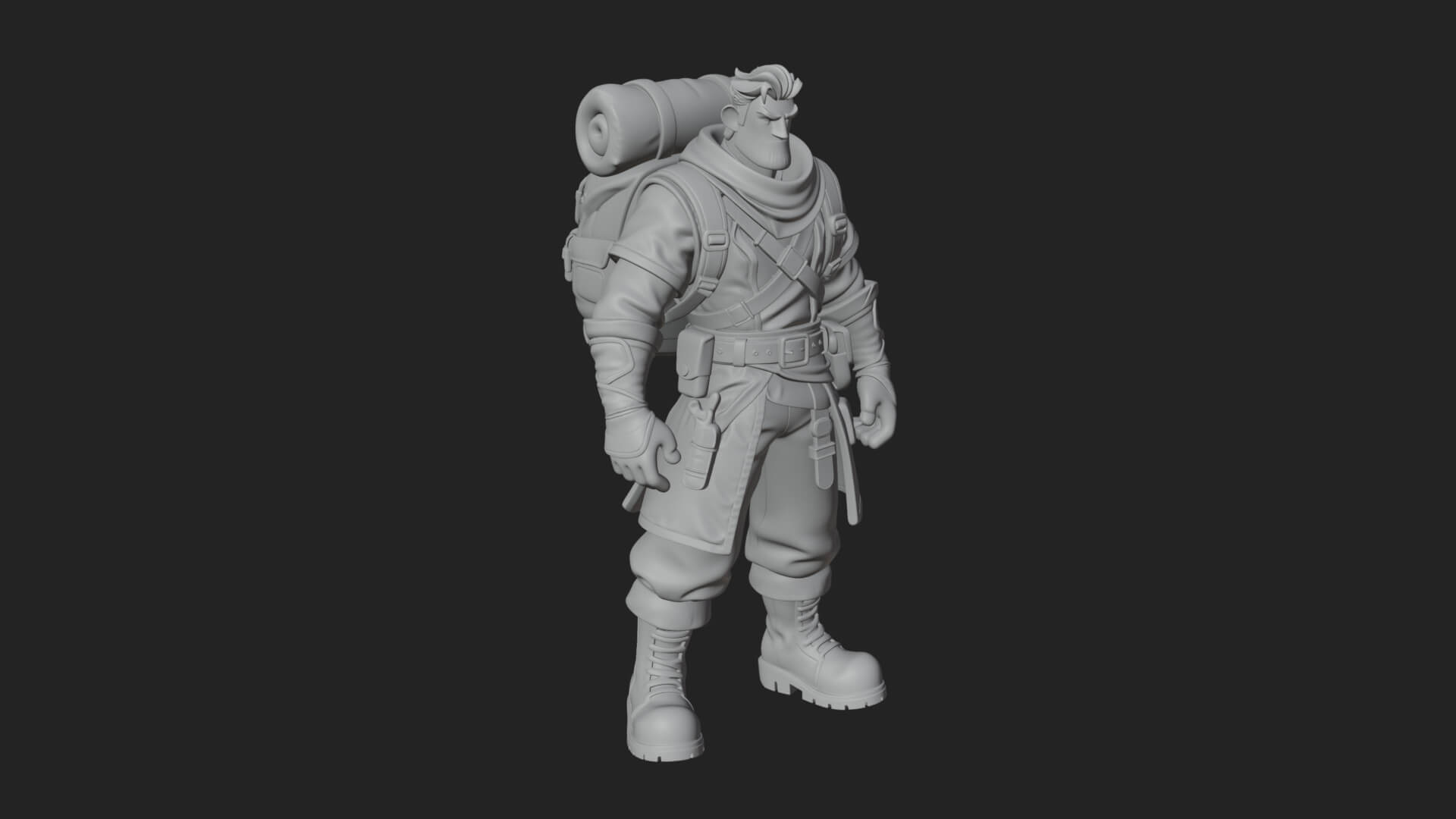 Hooded Ranger Statue Design 17 3D Print Model 3D Model