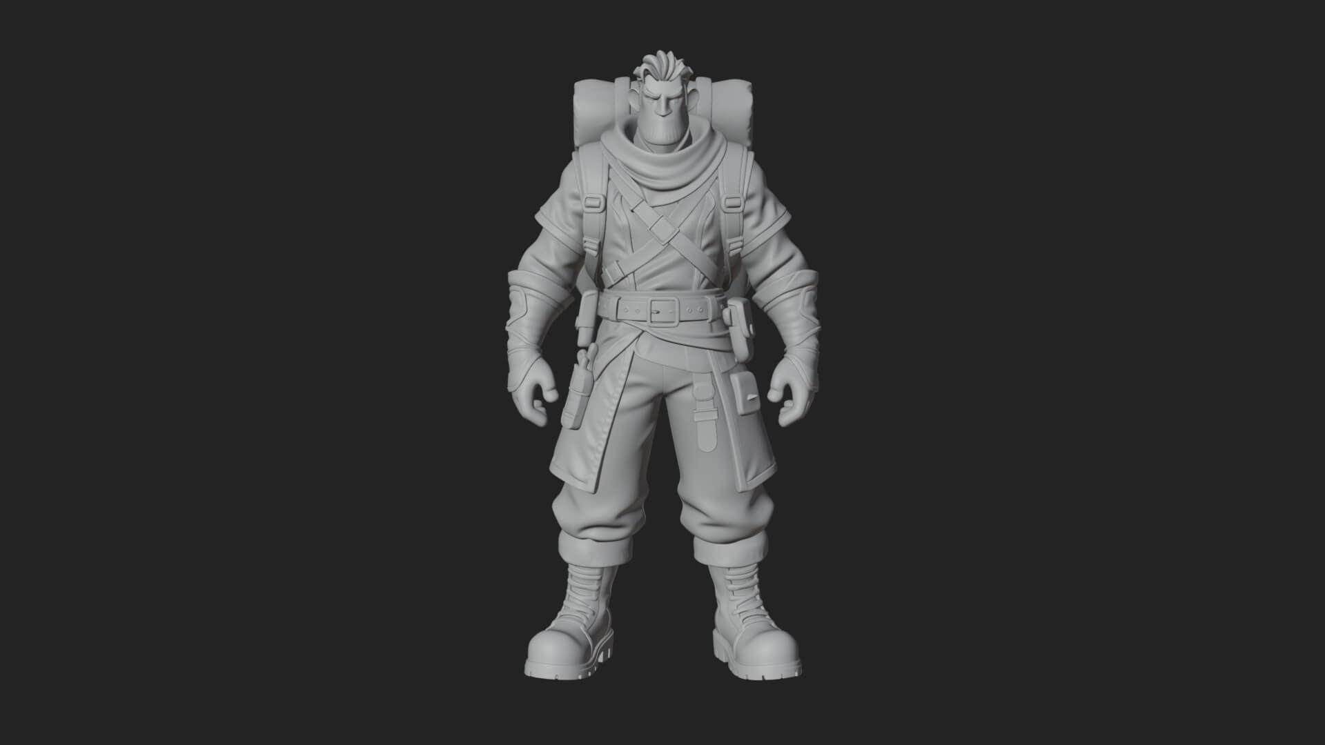 Hooded Ranger Statue Design 17 3D Print Model 3D Model