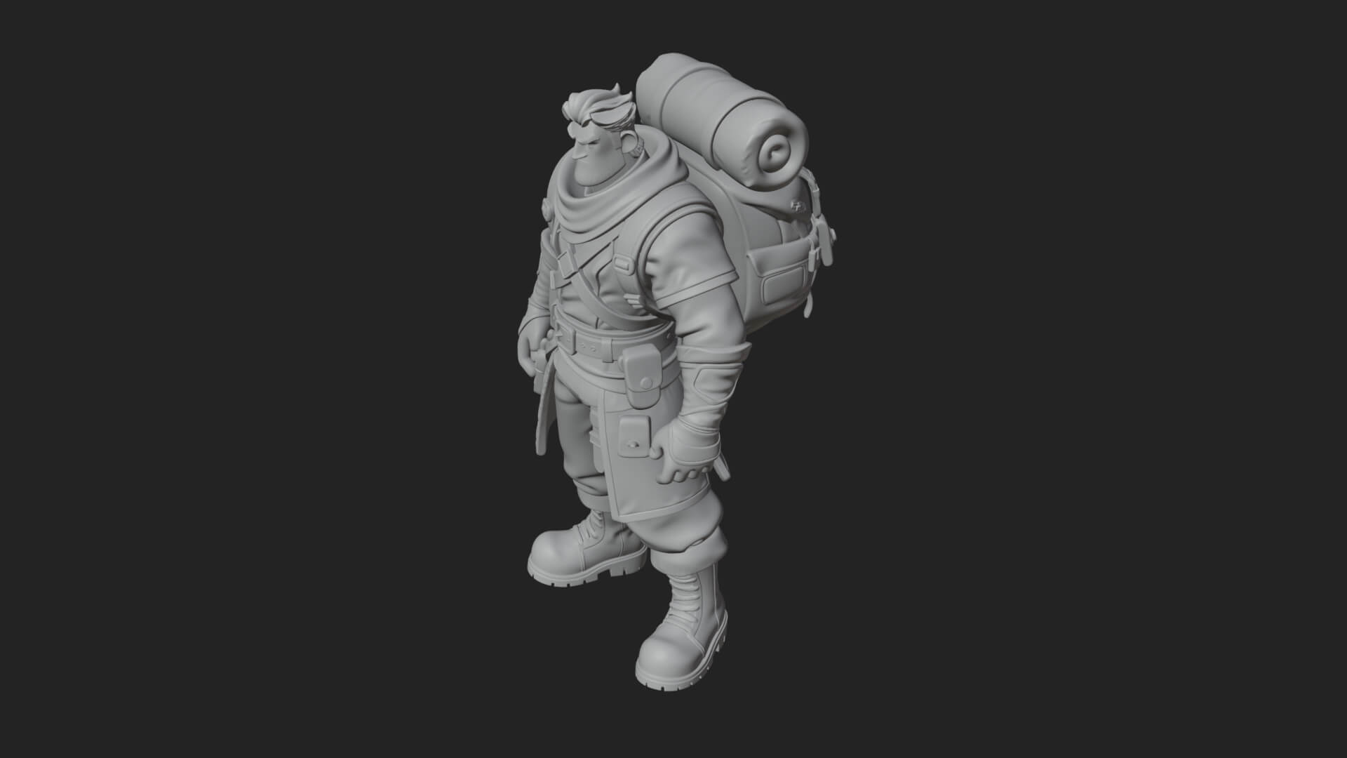 Hooded Ranger Statue Design 17 3D Print Model 3D Model