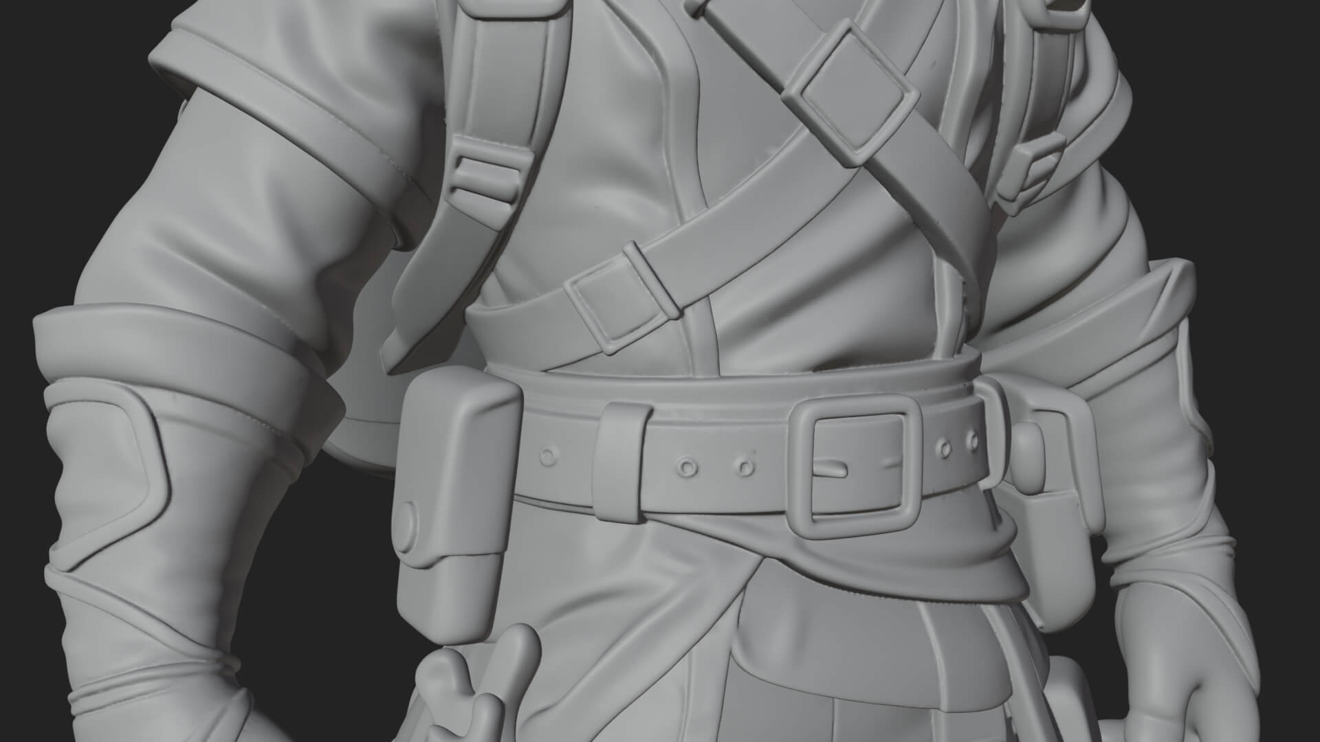 Hooded Ranger Statue Design 17 3D Print Model 3D Model