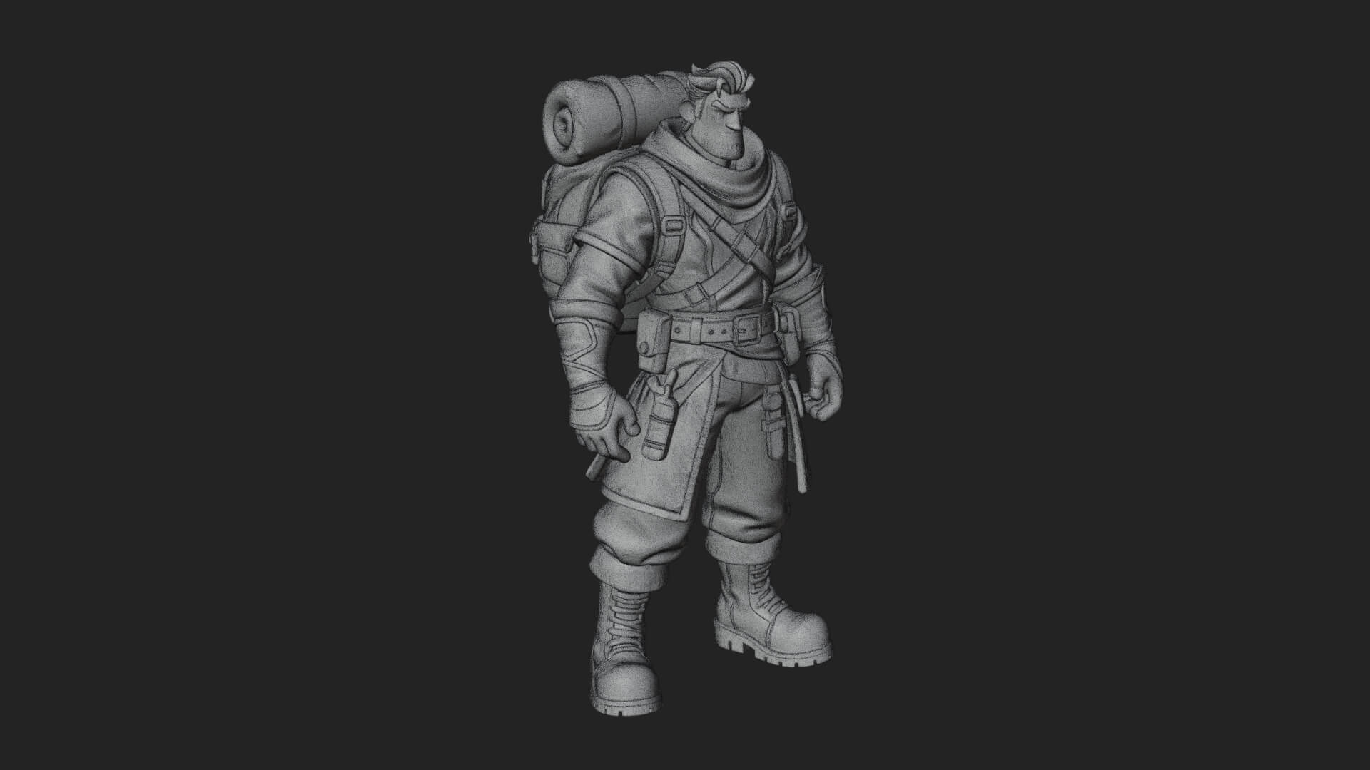 Hooded Ranger Statue Design 17 3D Print Model 3D Model