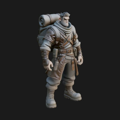 Hooded Ranger Statue Design 17 3D Print Model