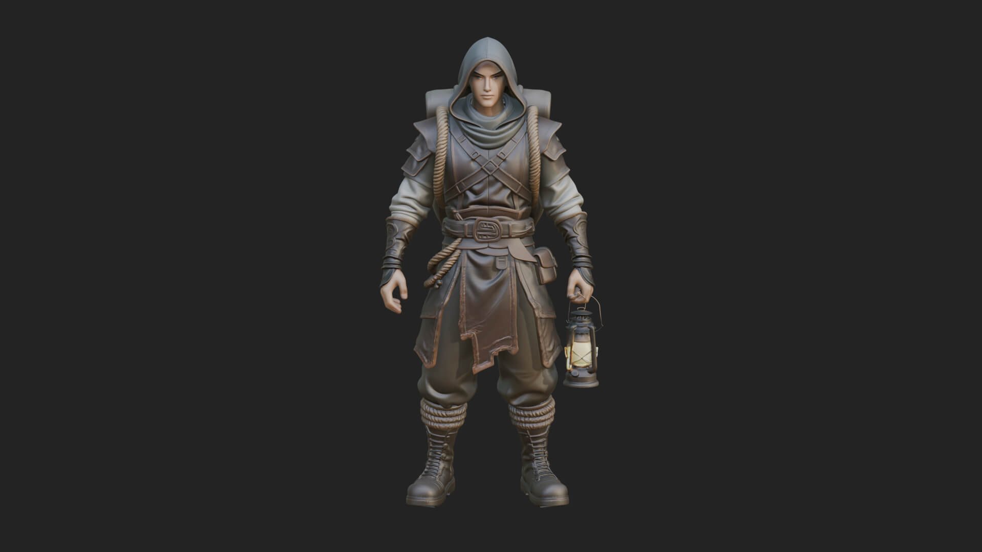Hooded Ranger Statue Design 18 3D Print Model 3D Model