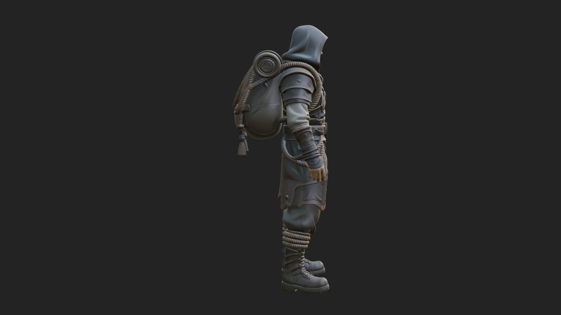 Hooded Ranger Statue Design 18 3D Print Model 3D Model