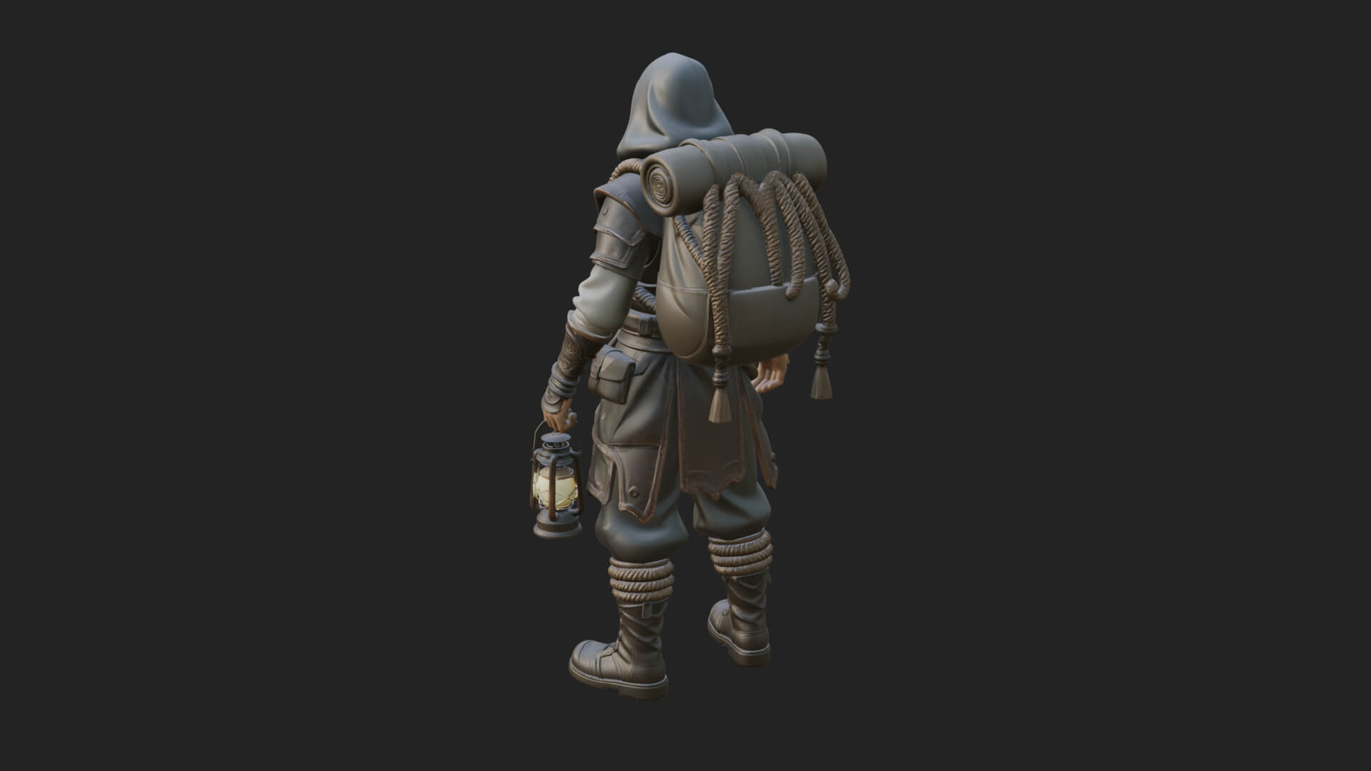Hooded Ranger Statue Design 18 3D Print Model 3D Model