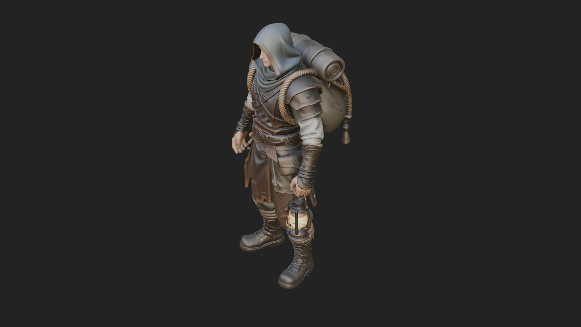 Hooded Ranger Statue Design 18 3D Print Model 3D Model