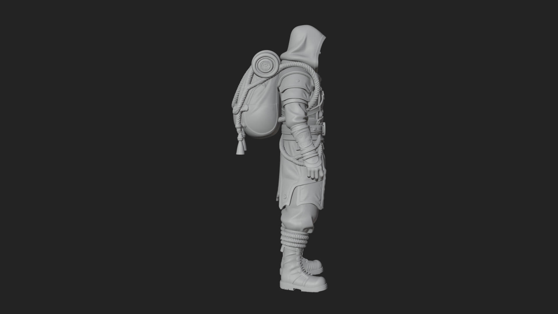 Hooded Ranger Statue Design 18 3D Print Model 3D Model