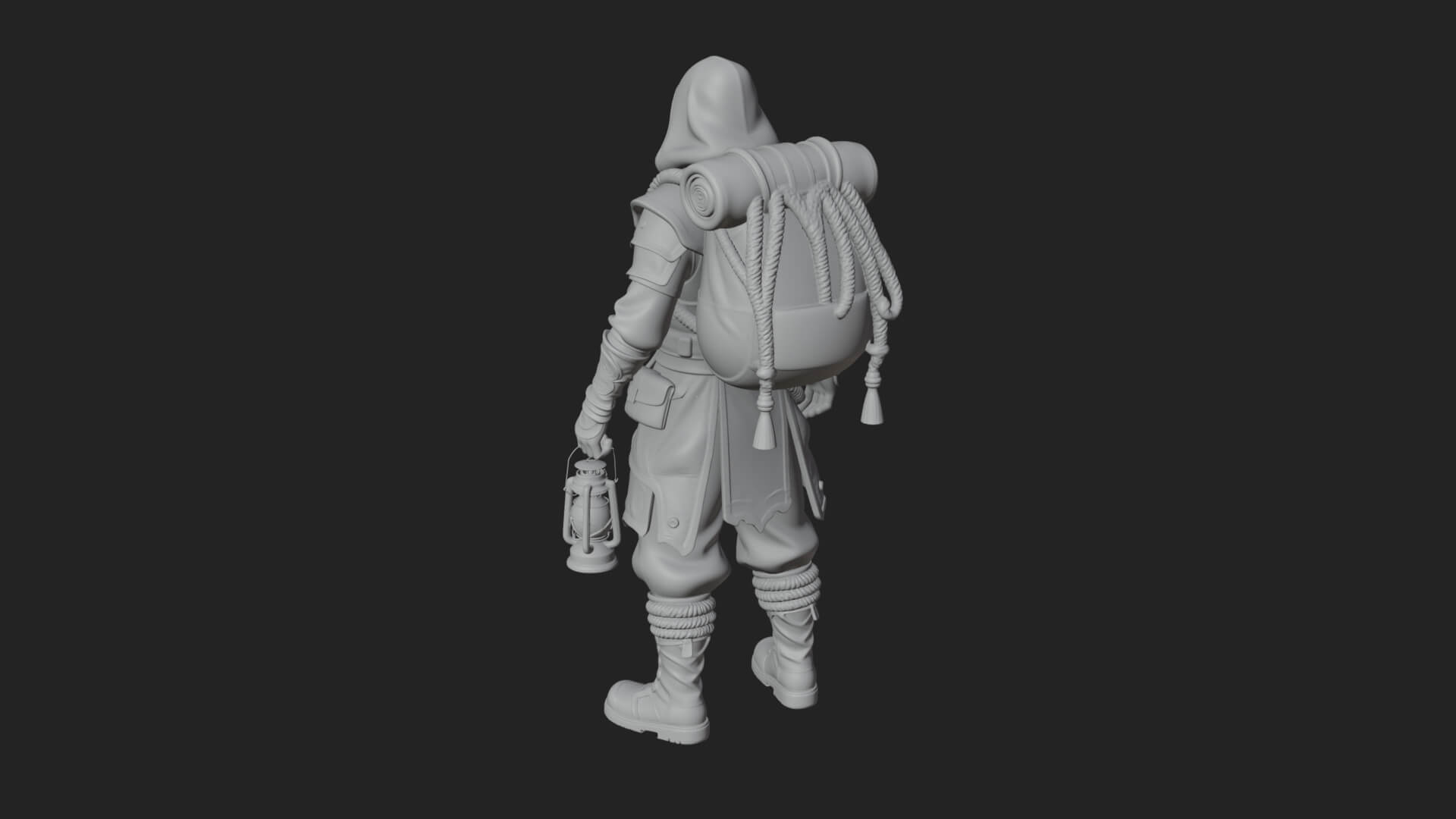Hooded Ranger Statue Design 18 3D Print Model 3D Model
