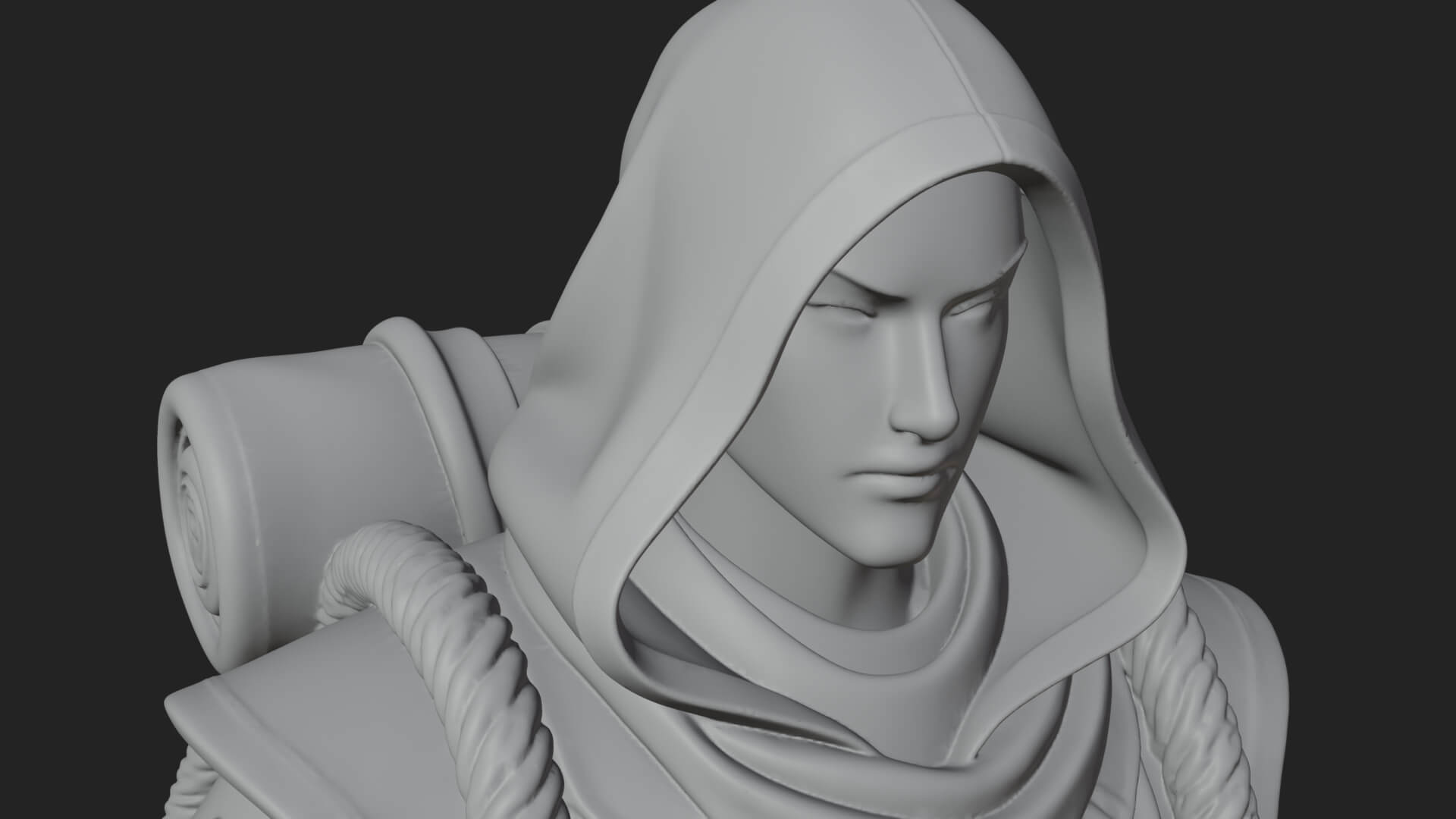 Hooded Ranger Statue Design 18 3D Print Model 3D Model