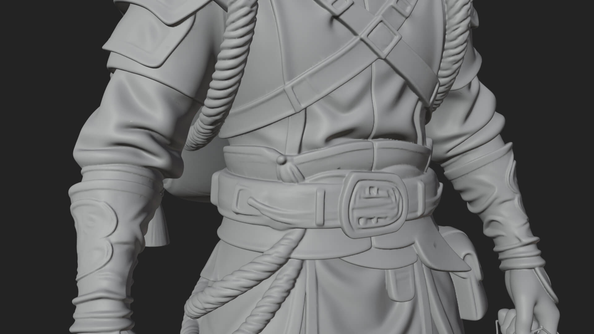 Hooded Ranger Statue Design 18 3D Print Model 3D Model