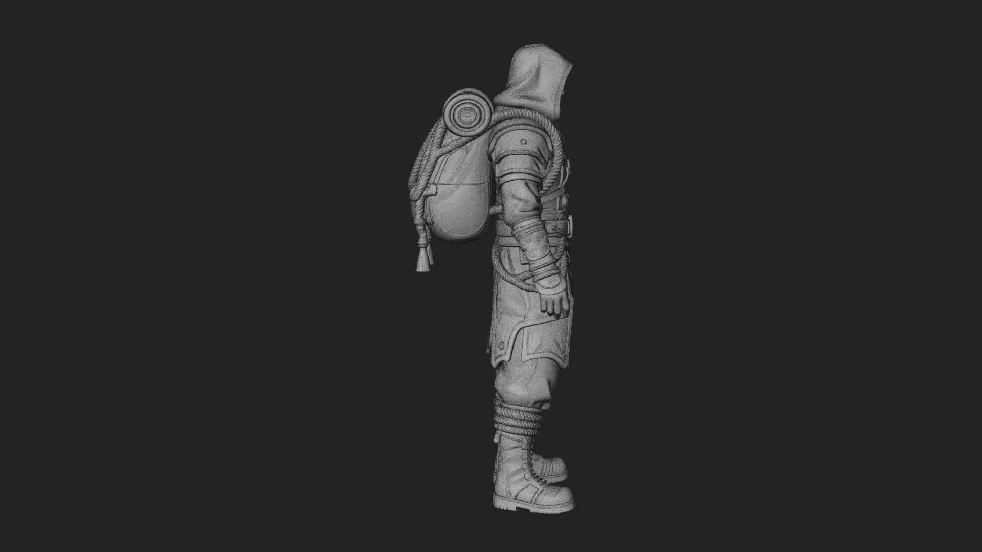 Hooded Ranger Statue Design 18 3D Print Model 3D Model