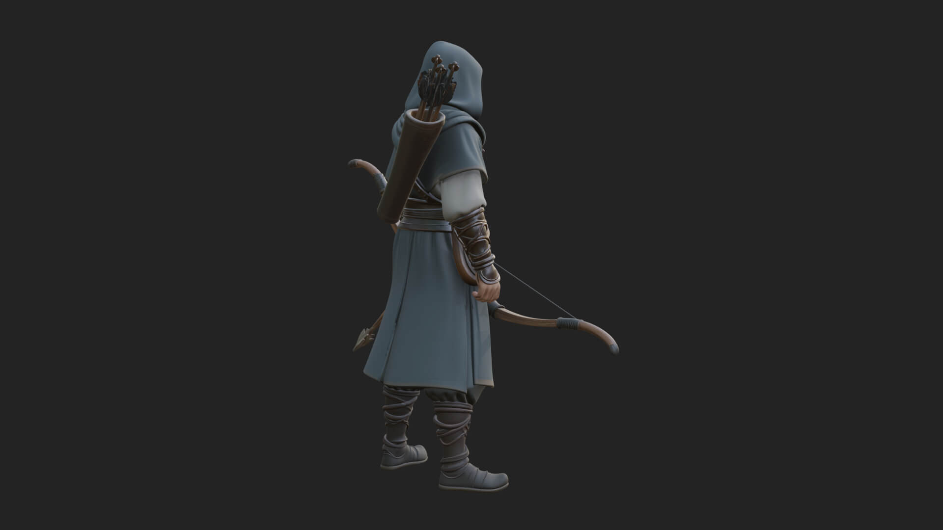 Hooded Ranger Statue Design 19 3D Print Model 3D Model