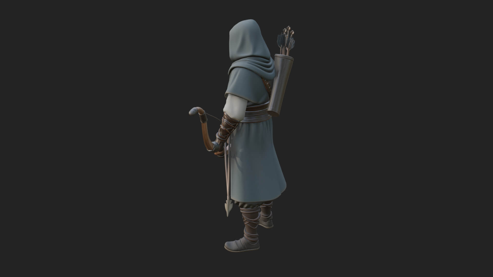 Hooded Ranger Statue Design 19 3D Print Model 3D Model