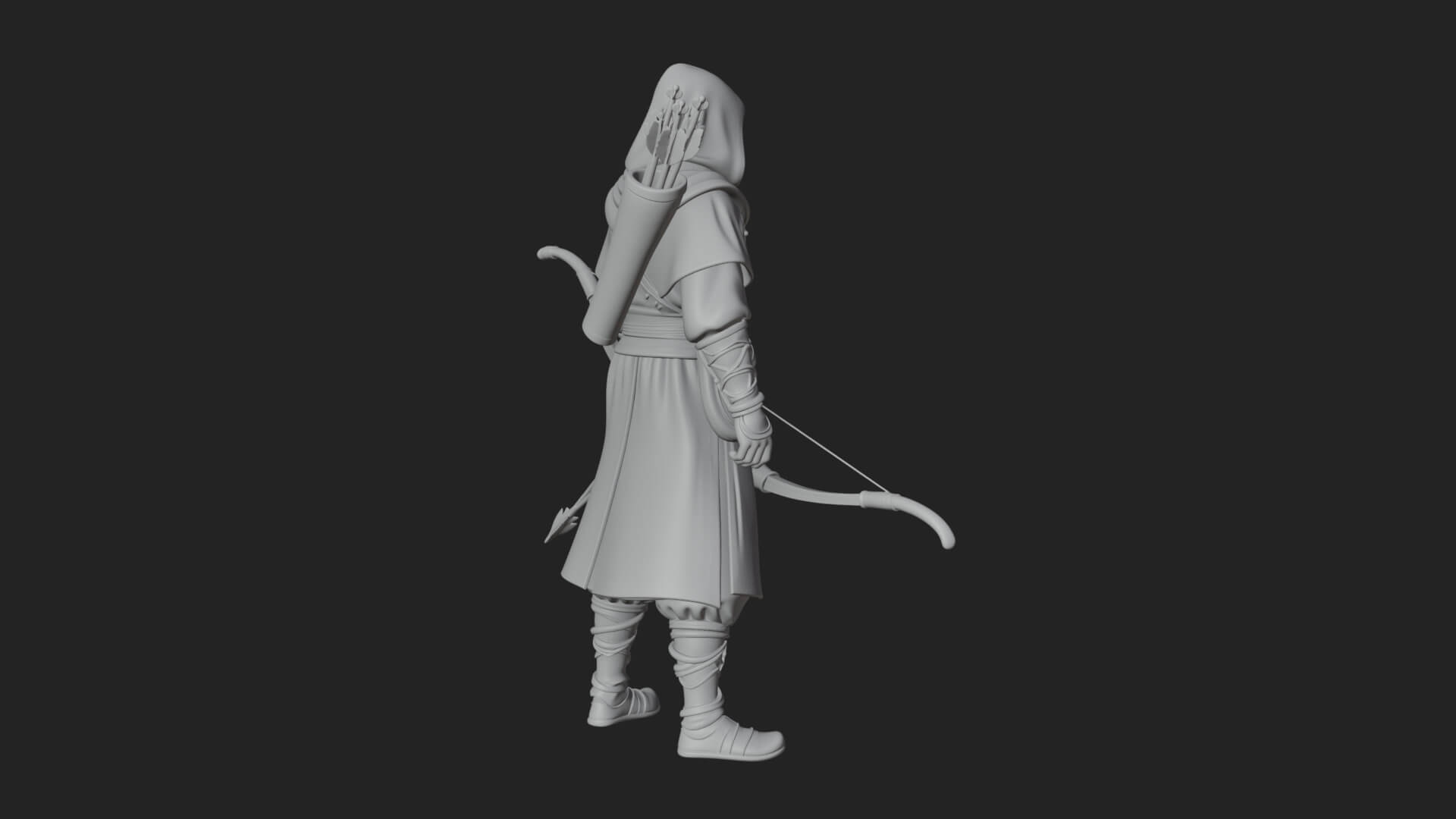Hooded Ranger Statue Design 19 3D Print Model 3D Model