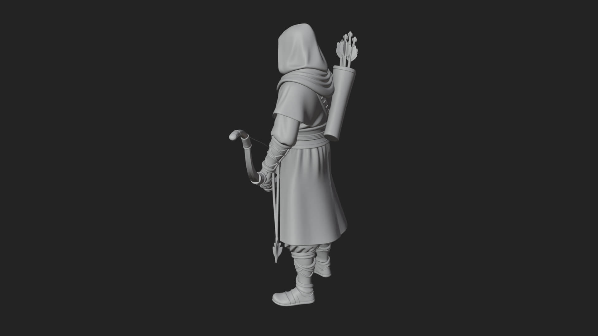 Hooded Ranger Statue Design 19 3D Print Model 3D Model