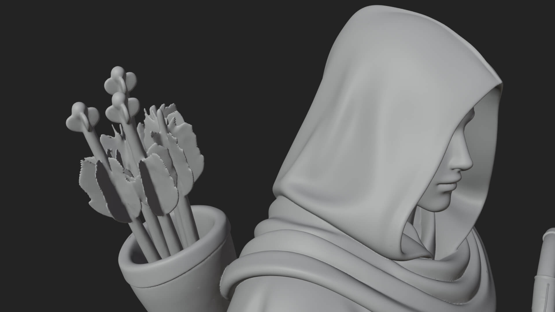 Hooded Ranger Statue Design 19 3D Print Model 3D Model