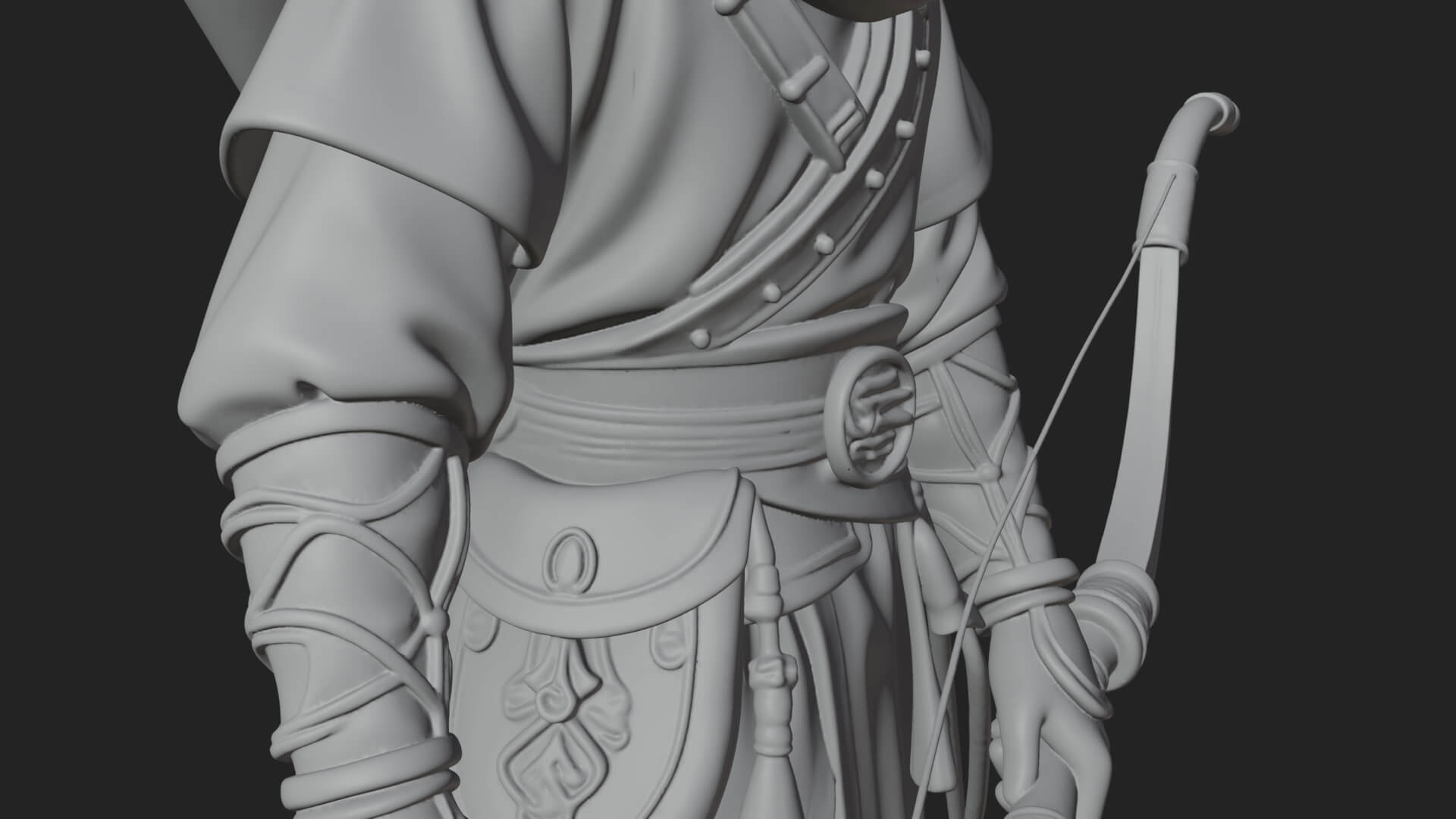 Hooded Ranger Statue Design 19 3D Print Model 3D Model