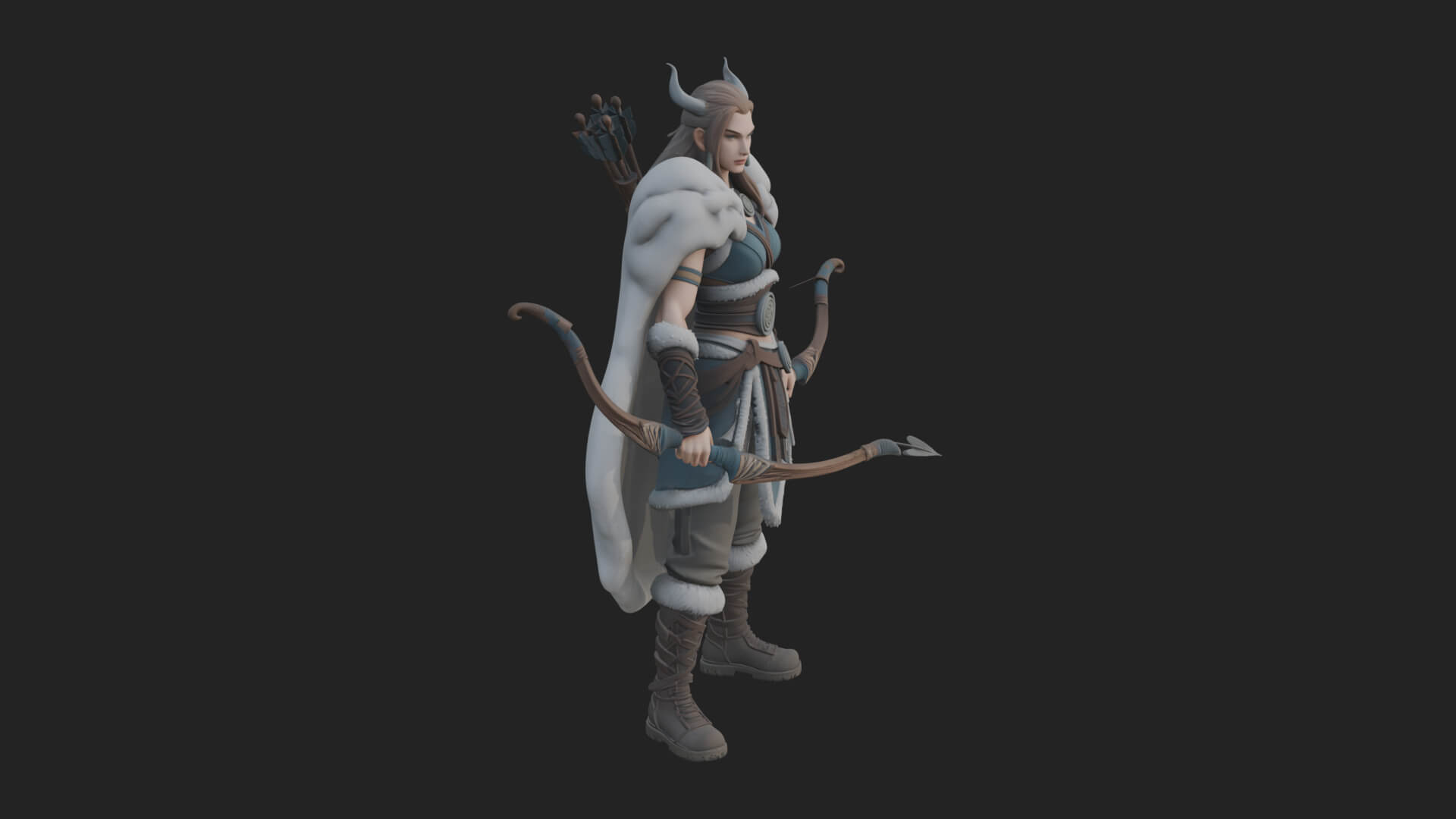 Hooded Ranger Statue Design 20 3D Print Model 3D Model