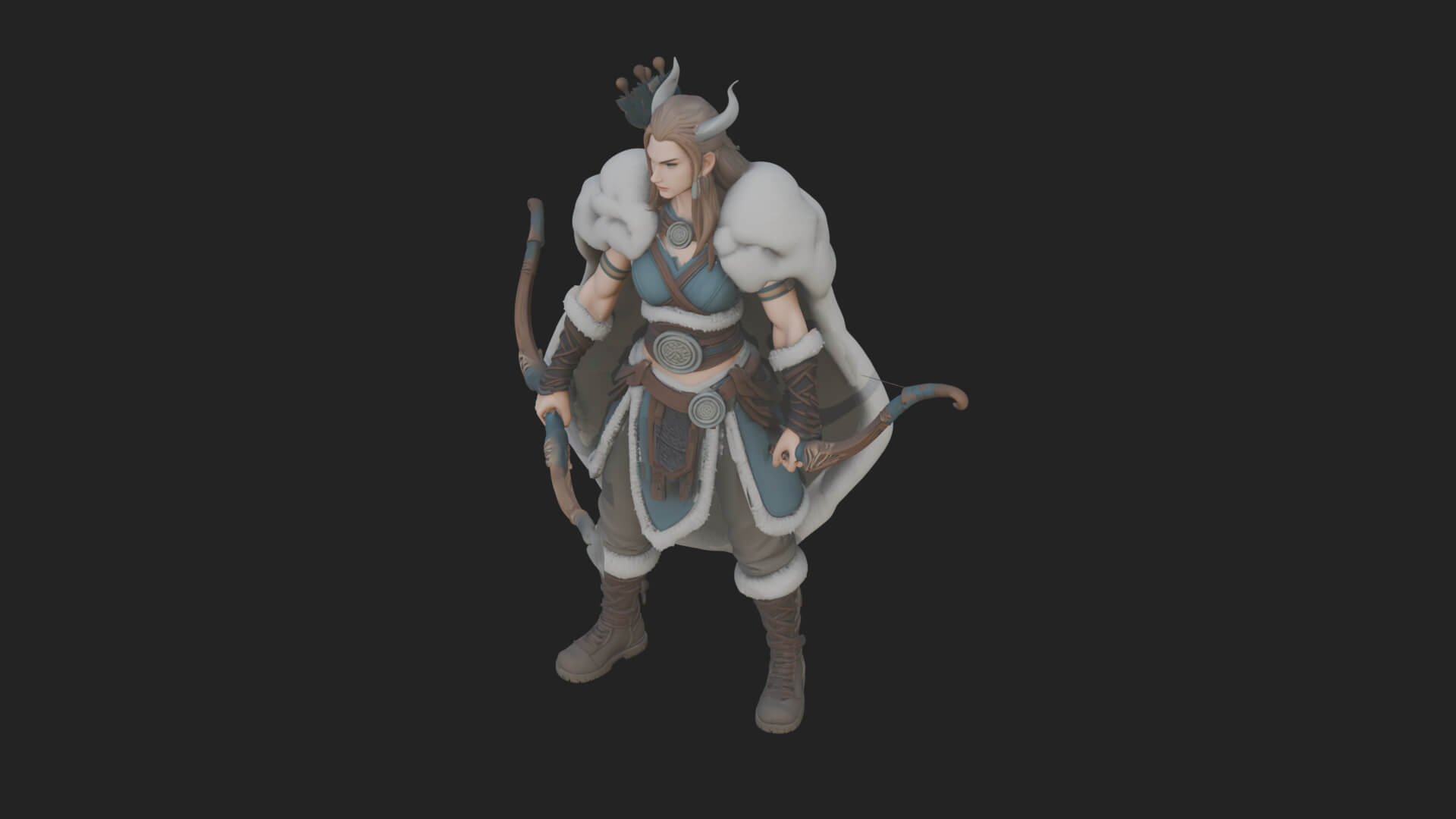 Hooded Ranger Statue Design 20 3D Print Model 3D Model