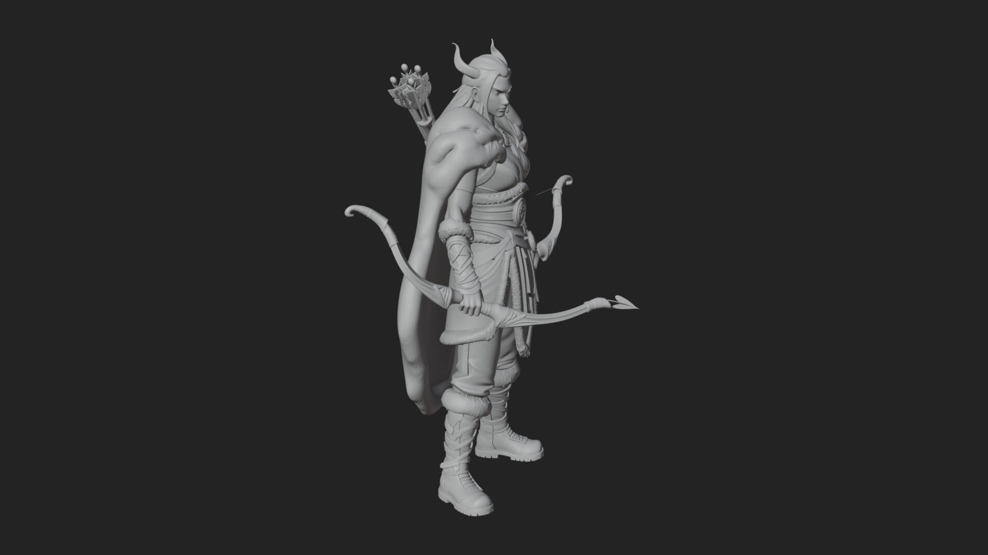 Hooded Ranger Statue Design 20 3D Print Model 3D Model