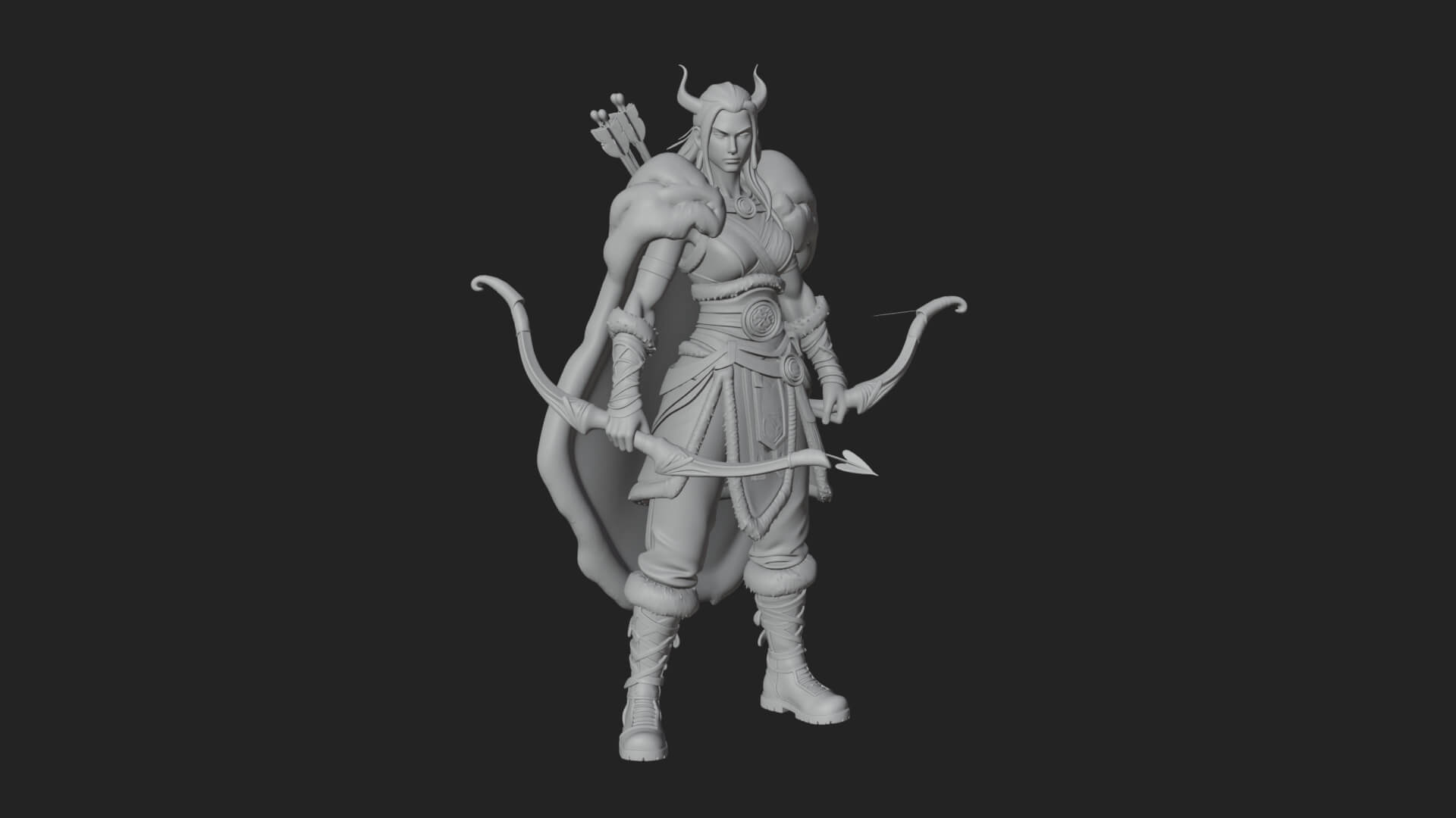 Hooded Ranger Statue Design 20 3D Print Model 3D Model